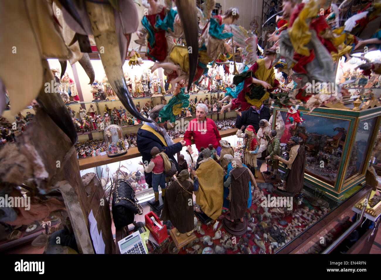 Souvenir shops in presepi street in naples Stock Photo Alamy
