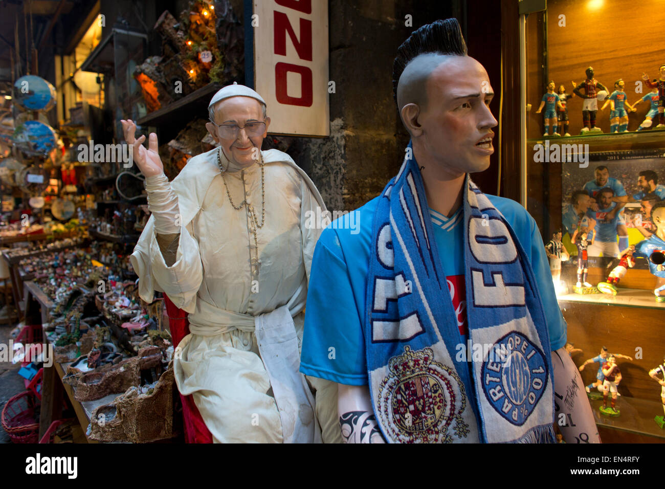 Souvenir shops in presepi street in naples Stock Photo Alamy