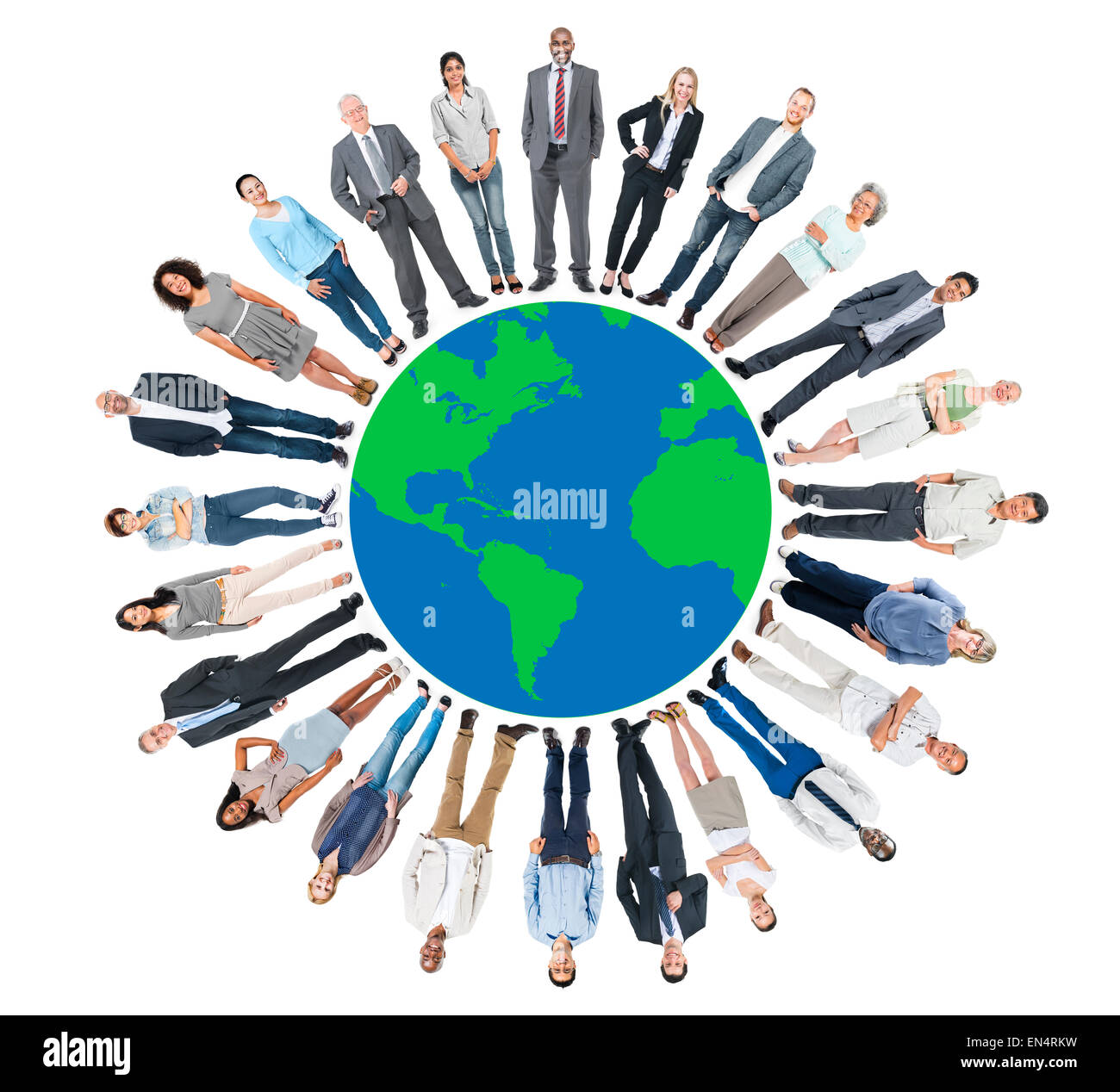 Multiethnic Group of People with Global Communication Stock Photo - Alamy