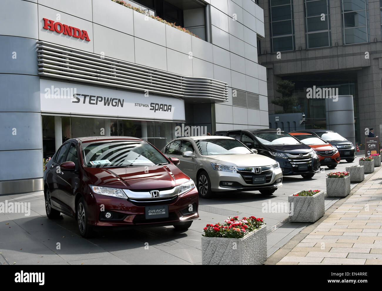 Tokyo, Japan. 28th Apr, 2015. Japan's Honda Motor Co., presents the