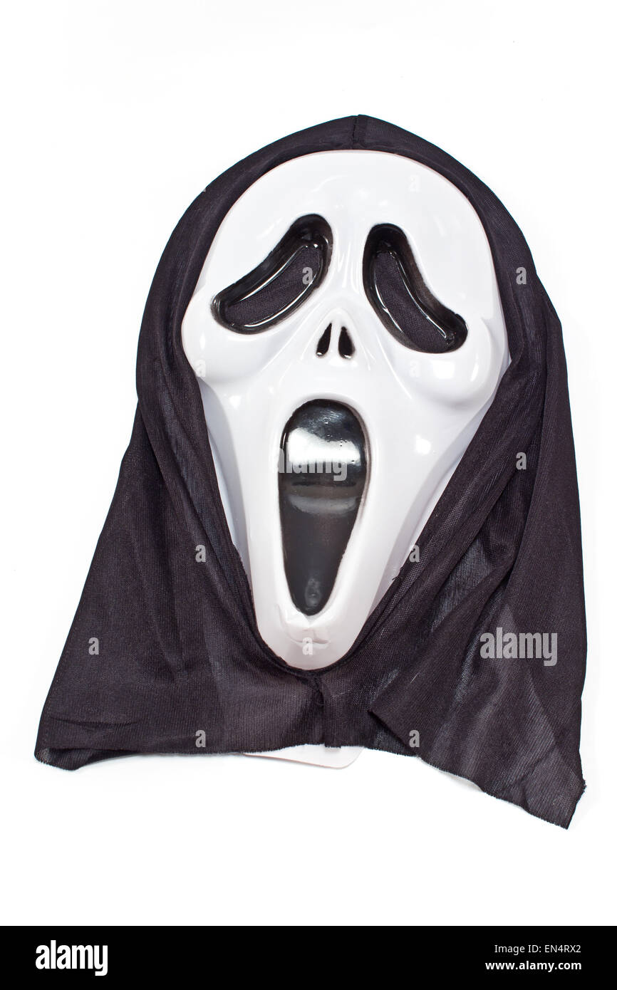Scary halloween mask isolated on white Stock Photo