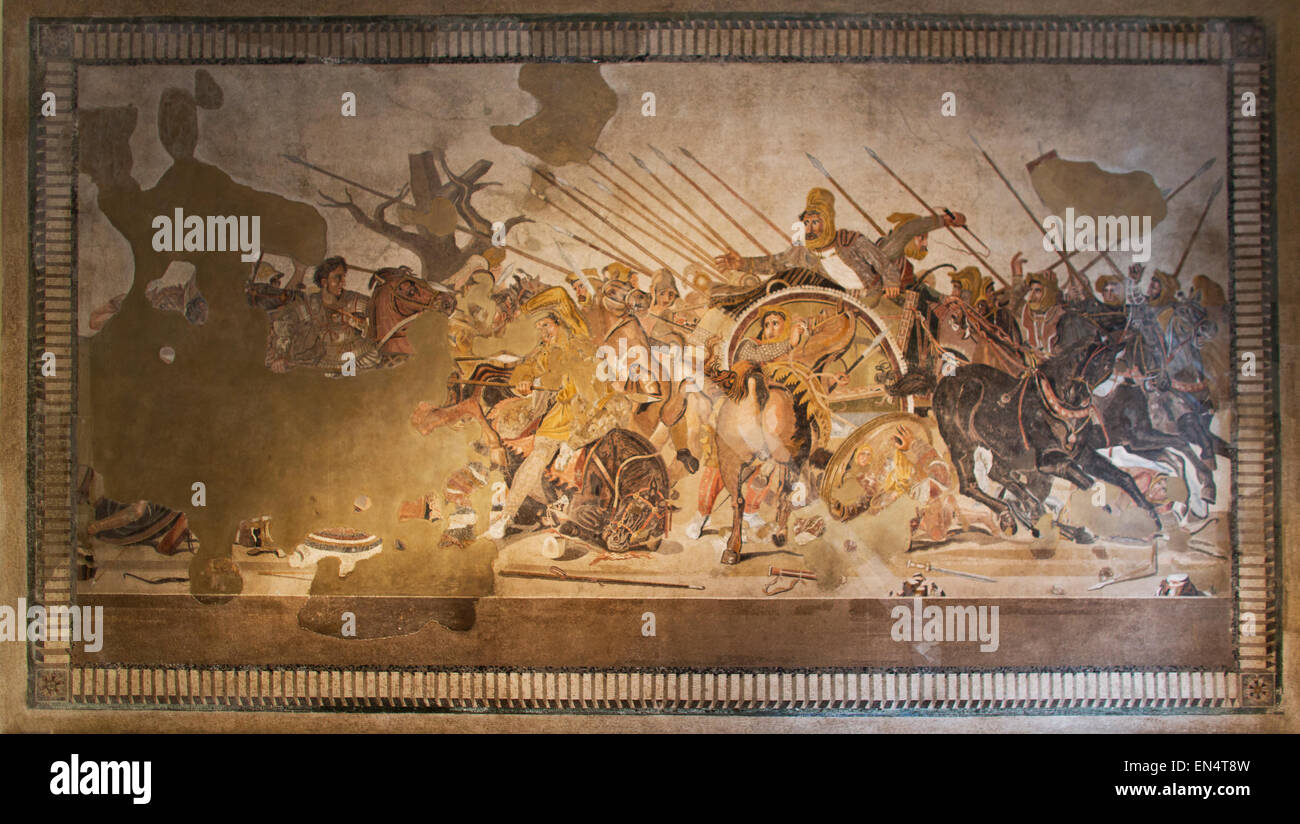 Alexander the Great fighting the Persian King Darius III Stock Photo