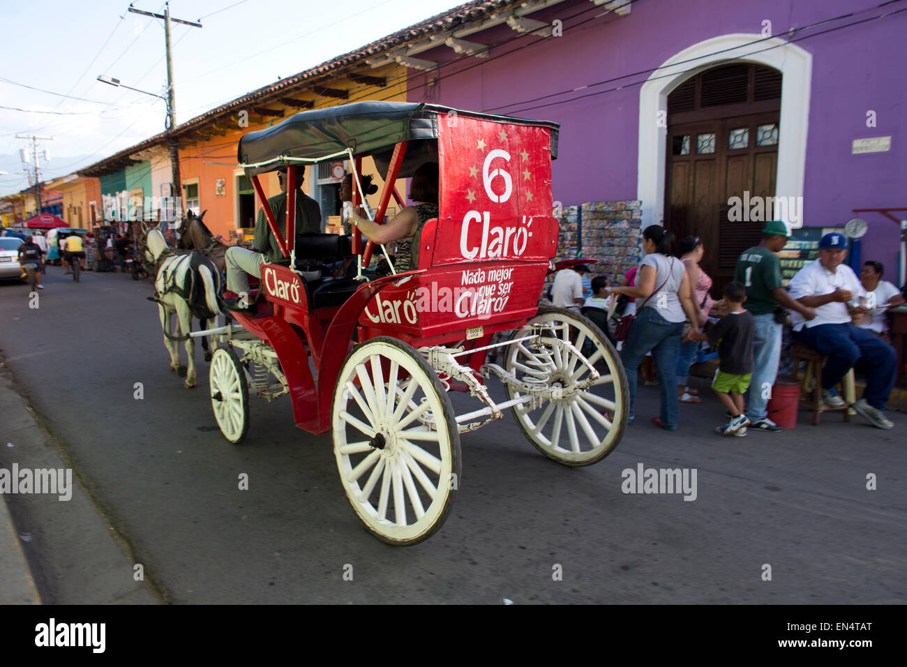 horse cart for tourists in Nicaragua Stock Photo