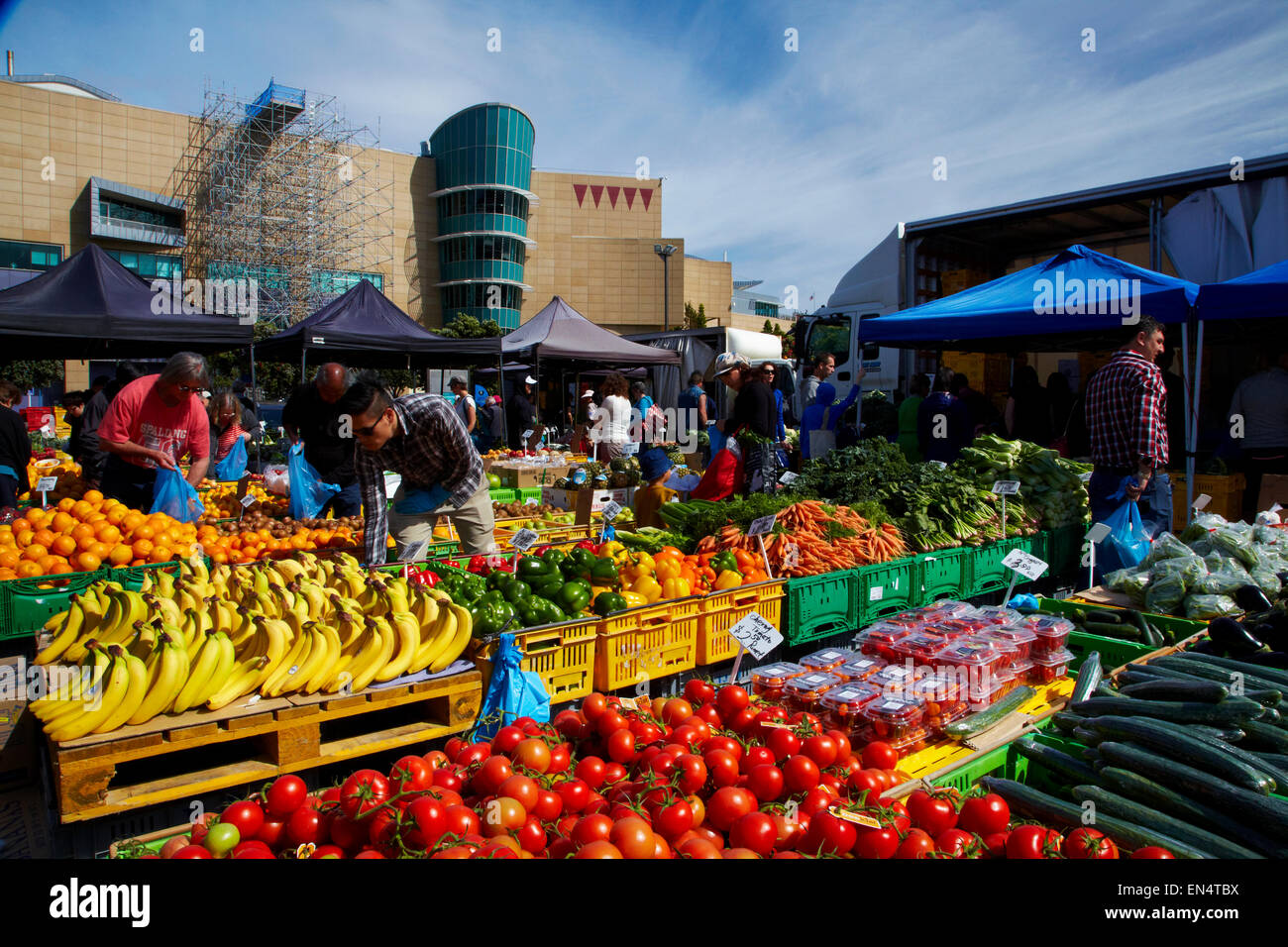 Fruit and vegetables at Harbourside Market, and Te Papa Tongarewa