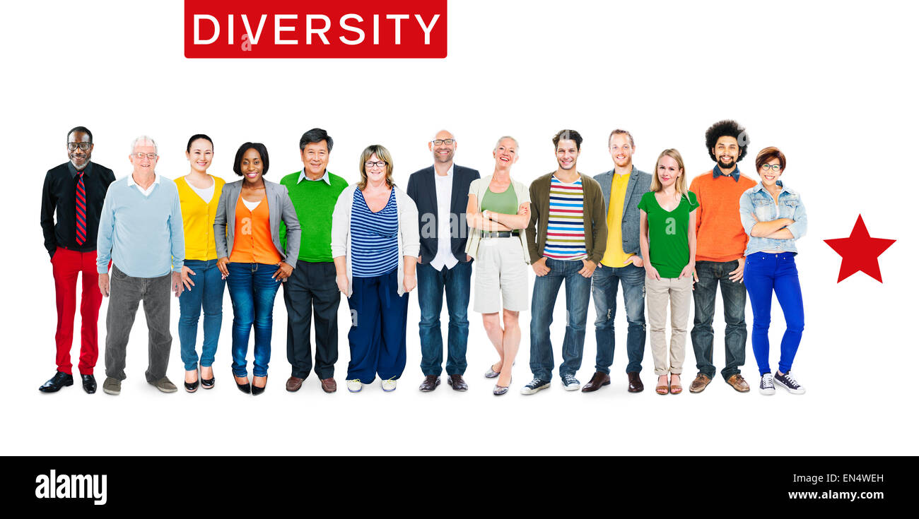 Group of Multiethnic Diverse Colorful People Stock Photo - Alamy