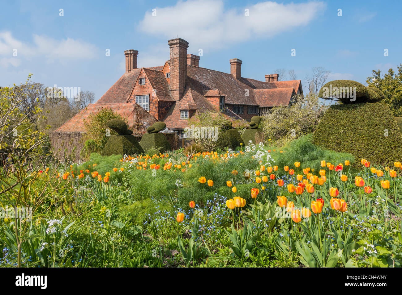 Great Dixter House and Garden Northiam Tulips Spring Garden UK Stock Photo