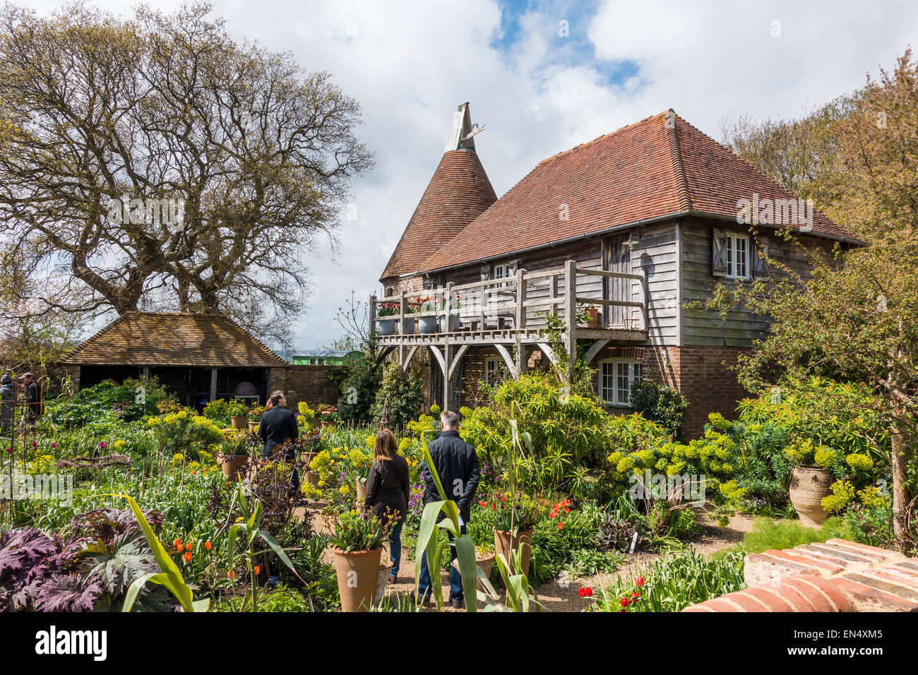 Oast House Sarah Raven Garden Perch Hill Brightling Sussex Stock Photo