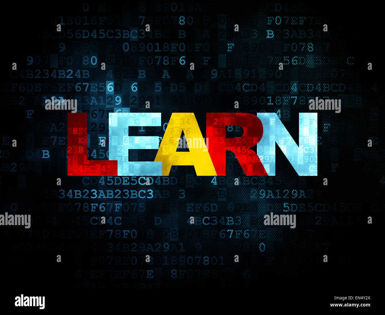 Education concept: Learn on Digital background Stock Photo - Alamy