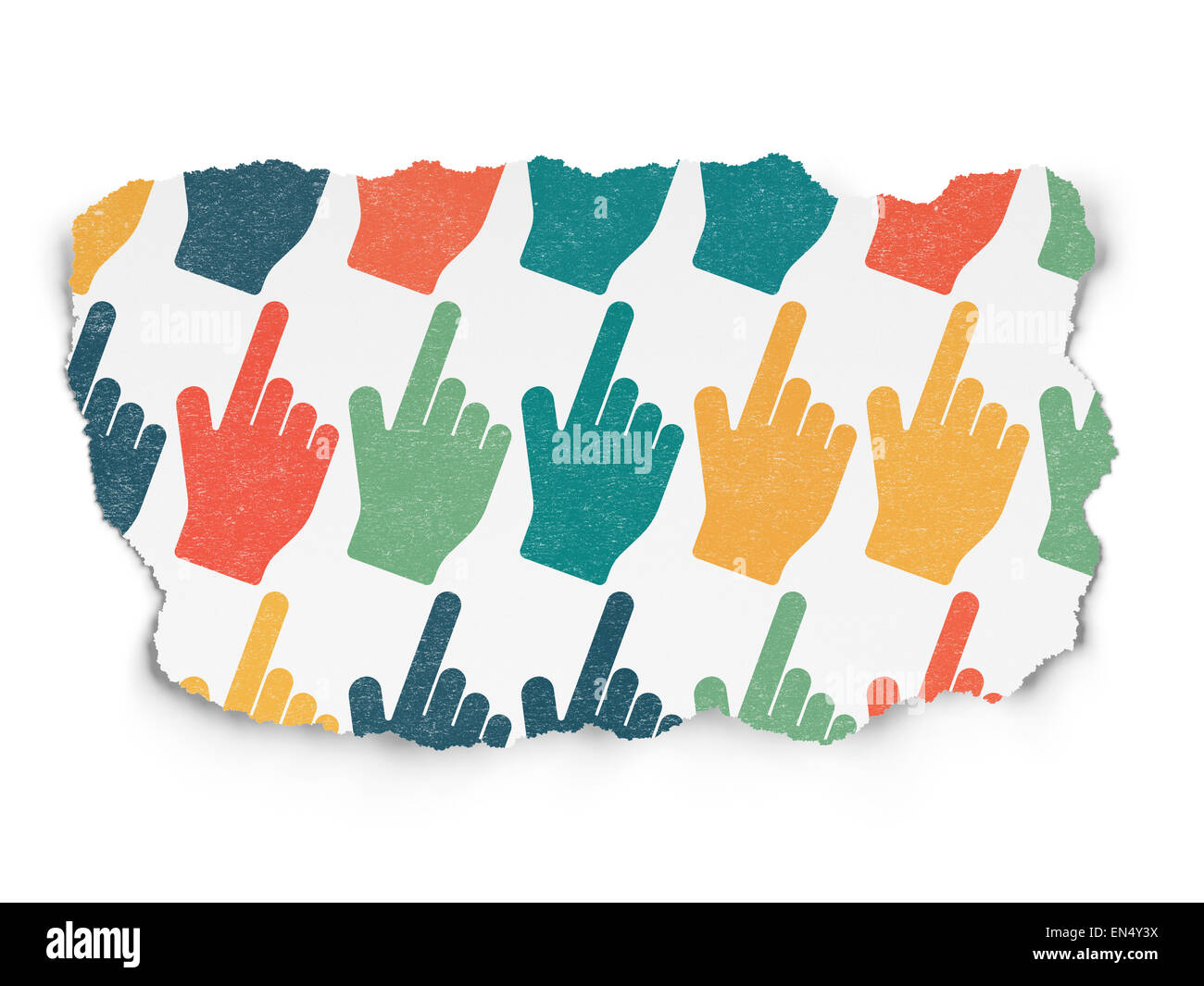 Social media concept: Mouse Cursor icons on Torn Paper Stock Photo - Alamy