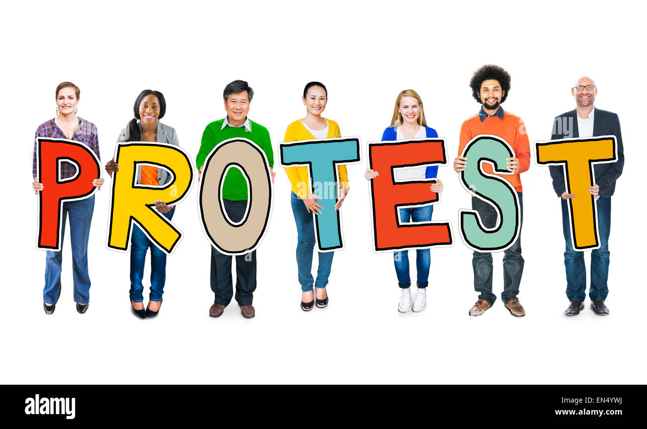 Crowd diverse people protest hi-res stock photography and images - Alamy