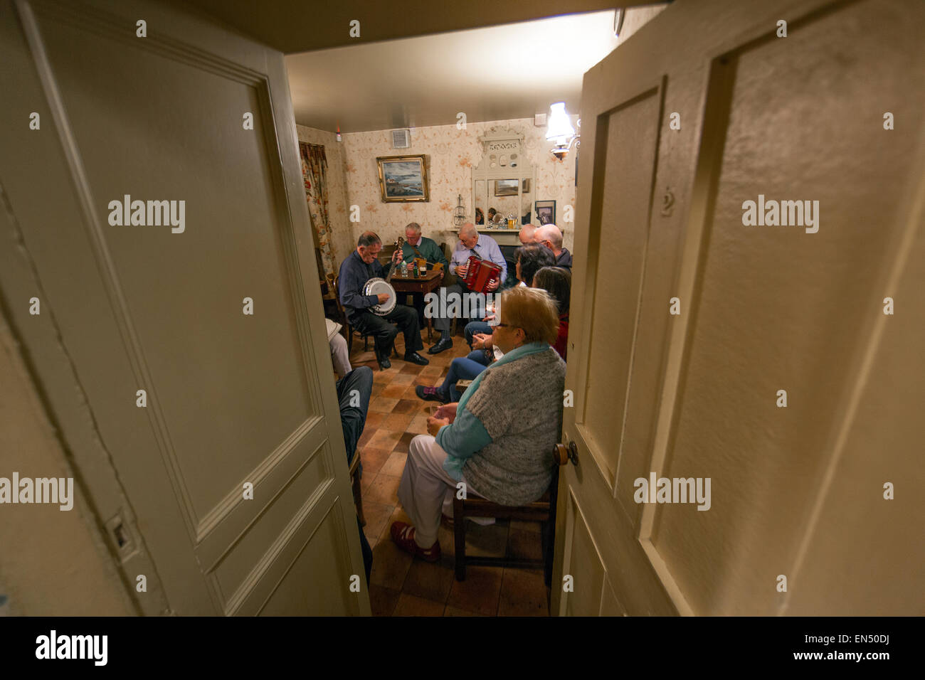 local band in a Pub in cushendall Stock Photo