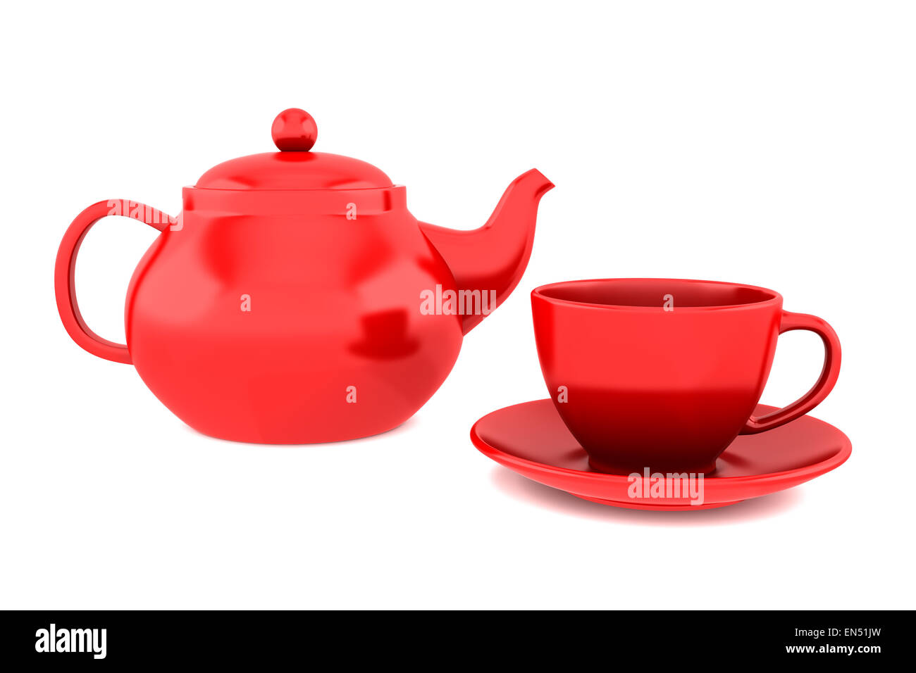red teapot and cup isolated on white background Stock Photo Alamy
