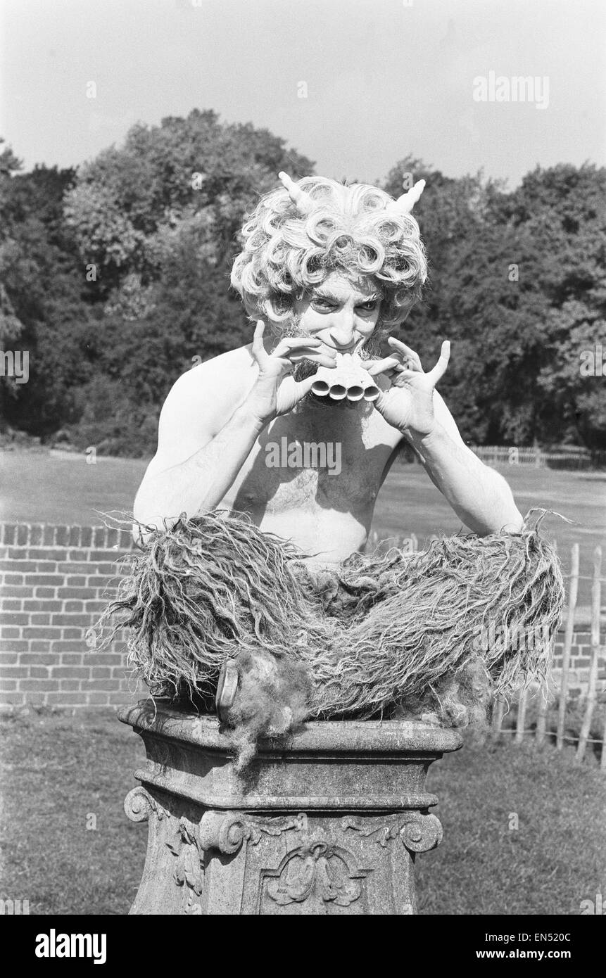 Zany comedian Marty Feldman seen here as the god Pan in Holland Park, London. Marty was filming for his new movie 'Every Home Should Have One' 30th October 1969 Stock Photo