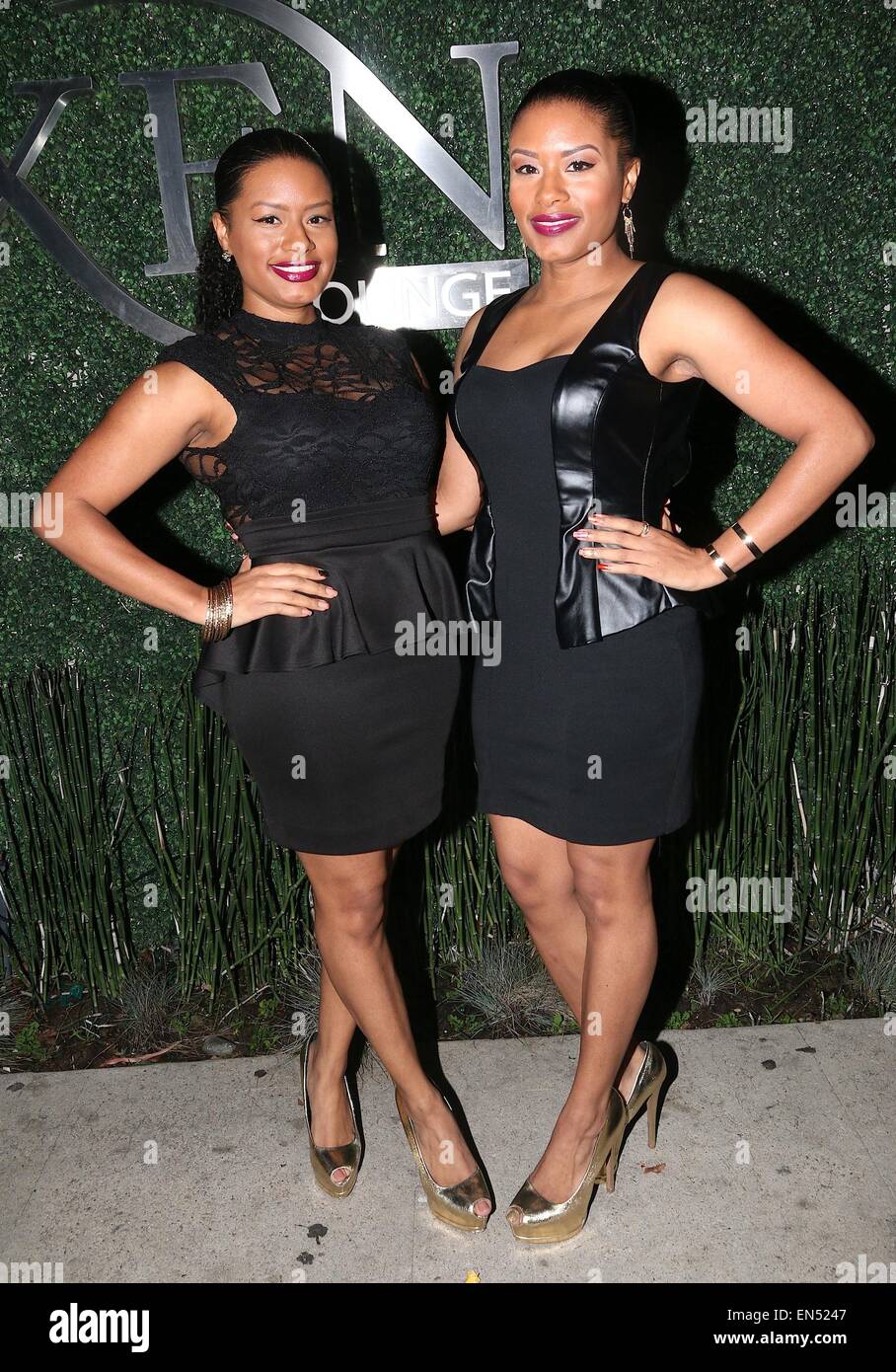 Sister Code Wrap Party at Xen Lounge in Studio City  Featuring: Khadija Linton,Milah Linton Where: Studio City, California, United States When: 23 Oct 2014 Stock Photo