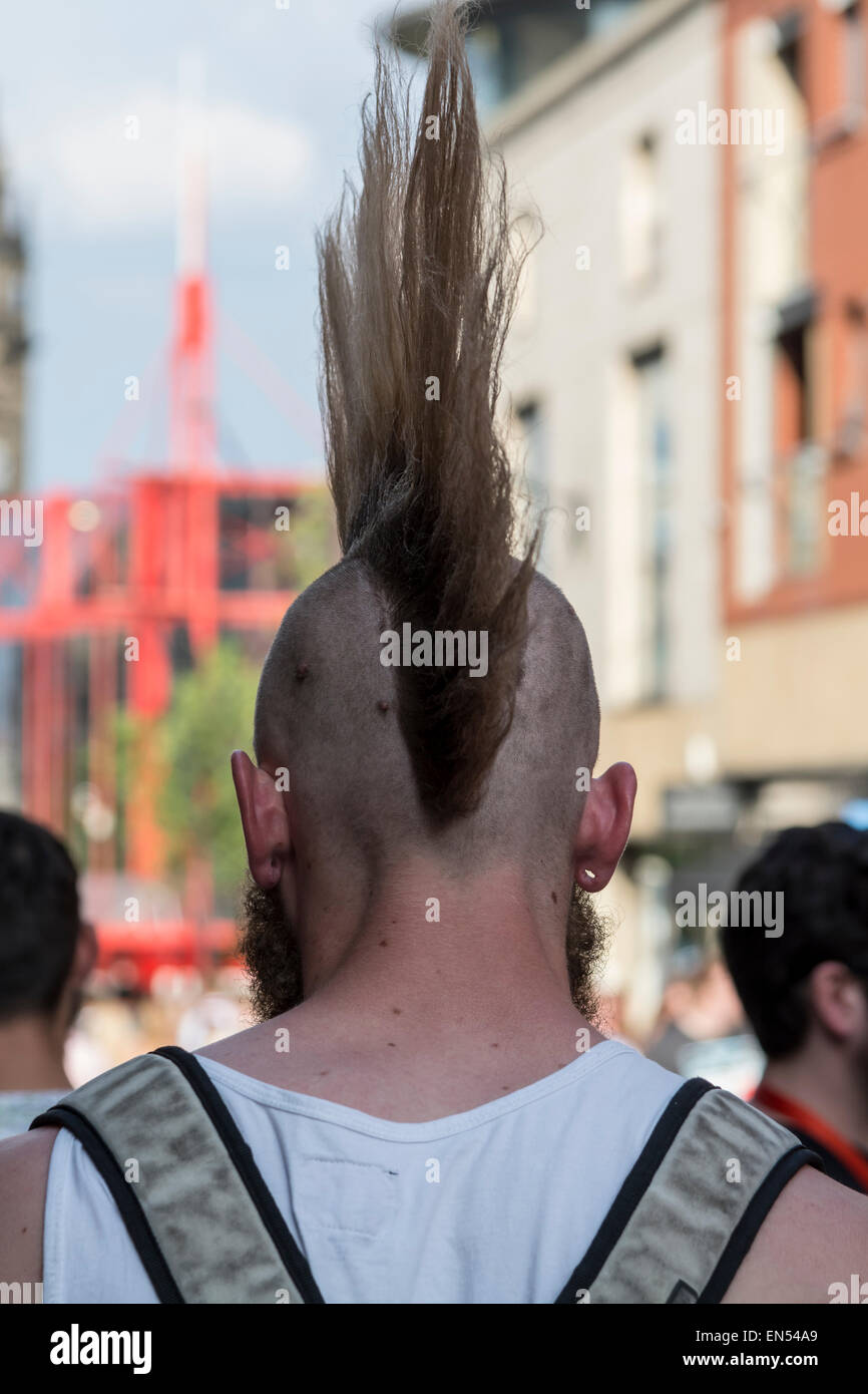 Man With Punk Style Haircut At Music Festival In Sheffield South