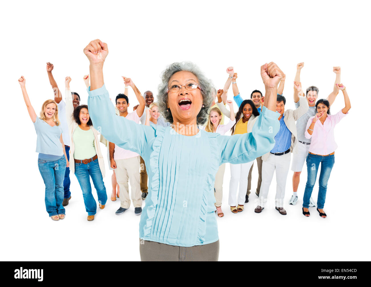 Group of Diverse Multi Ethnic People Celebrating together with their ...