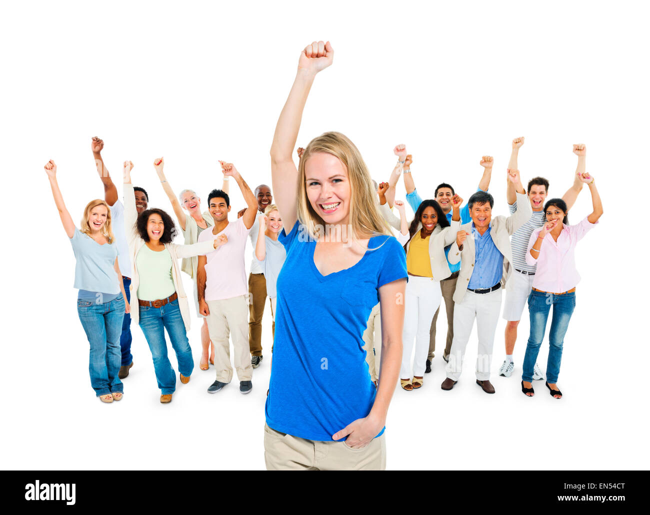 Group of Diverse Multi Ethnic Cheerful People Celebrating with their ...