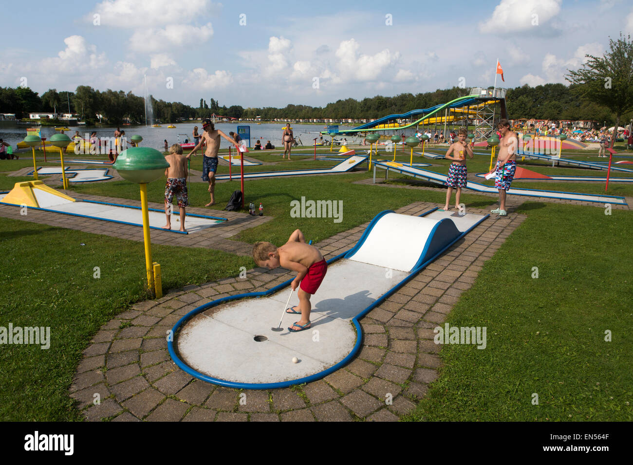 midget golf at a camping in the summer in Holland Stock Photo Alamy