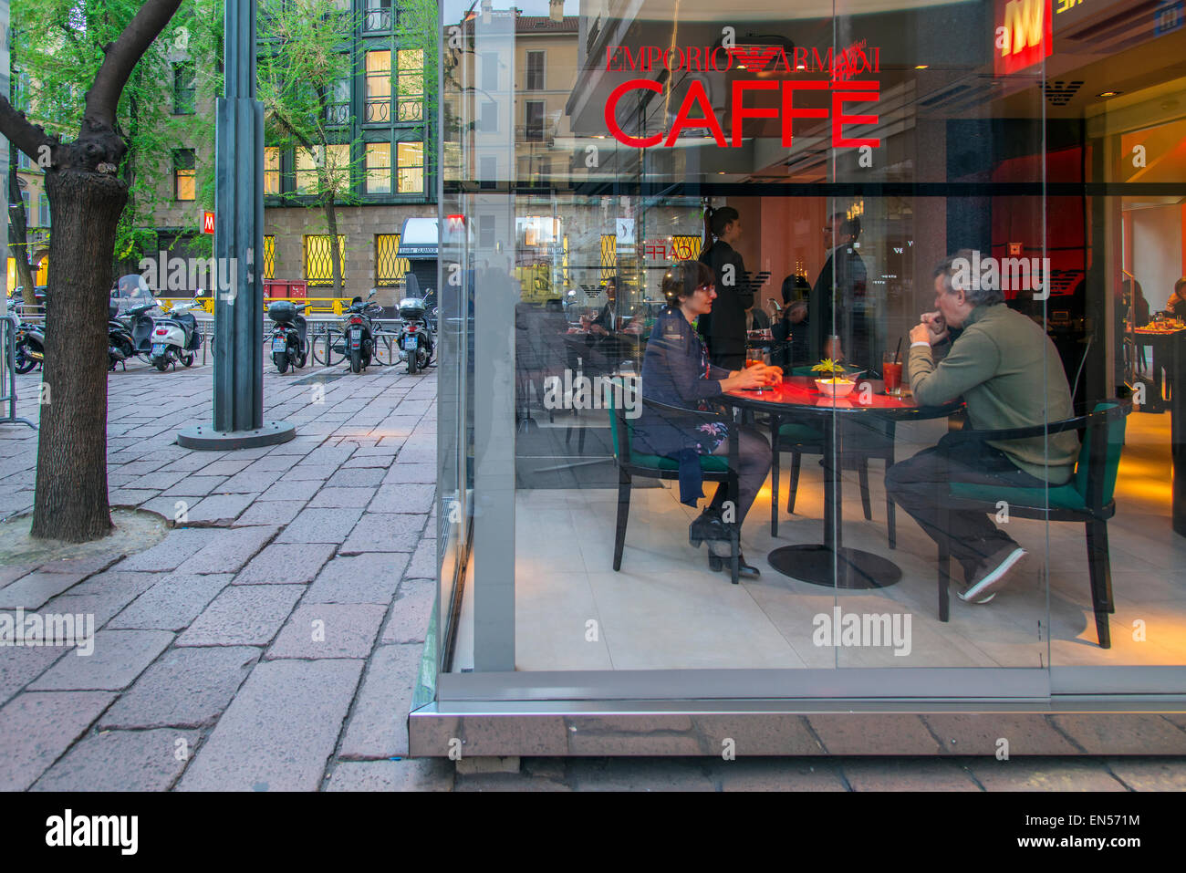 Emporio Armani Caffe, Milan, Lombardy, Italy Stock Photo - Alamy
