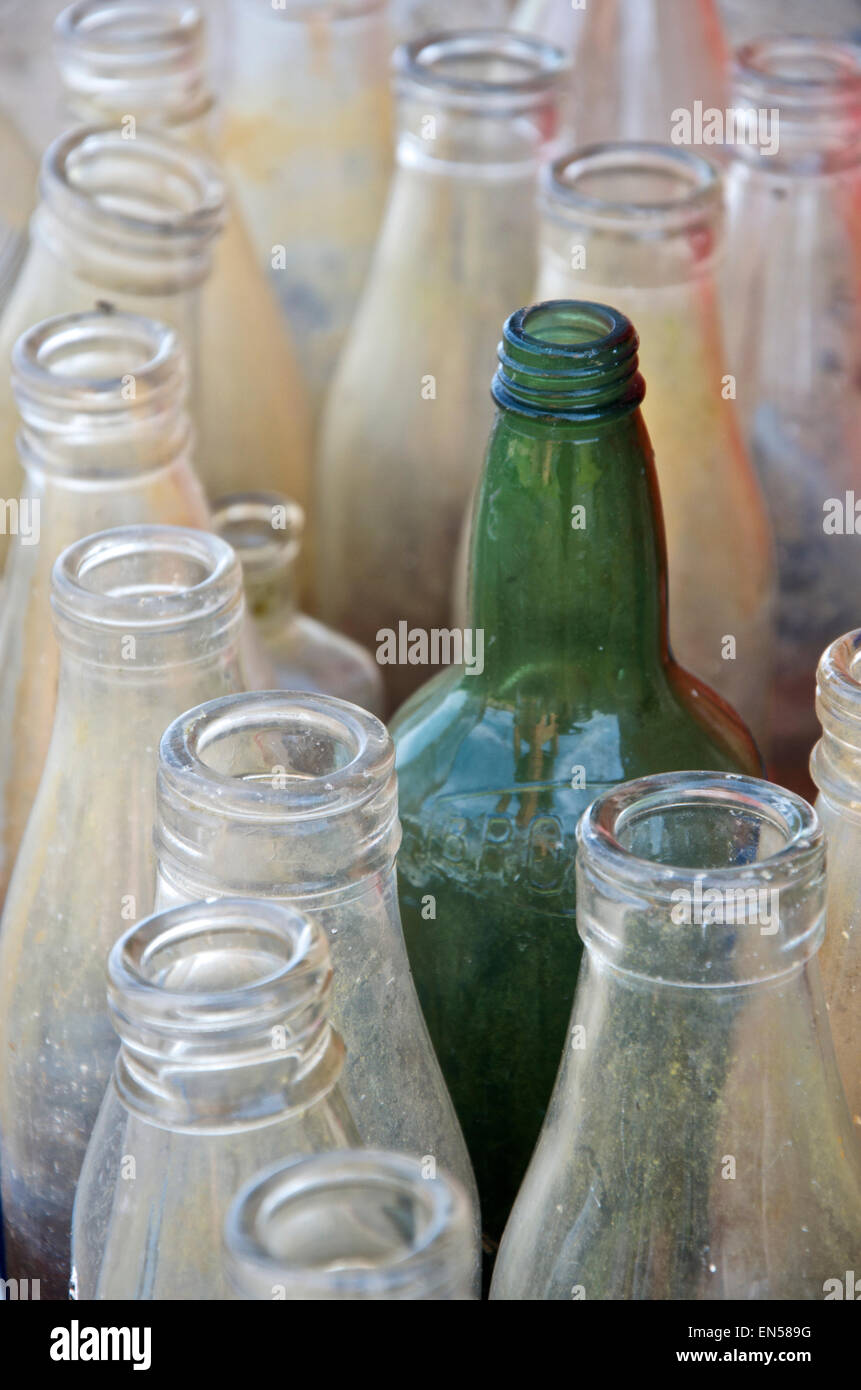 Empty glass milk bottle hi-res stock photography and images - Alamy