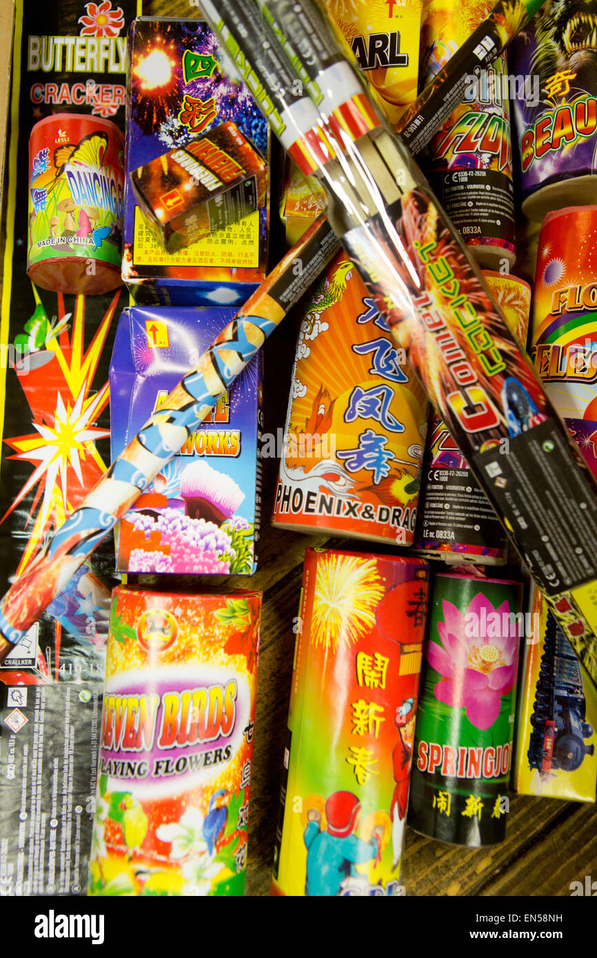 fireworks during new year in Holland Stock Photo Alamy