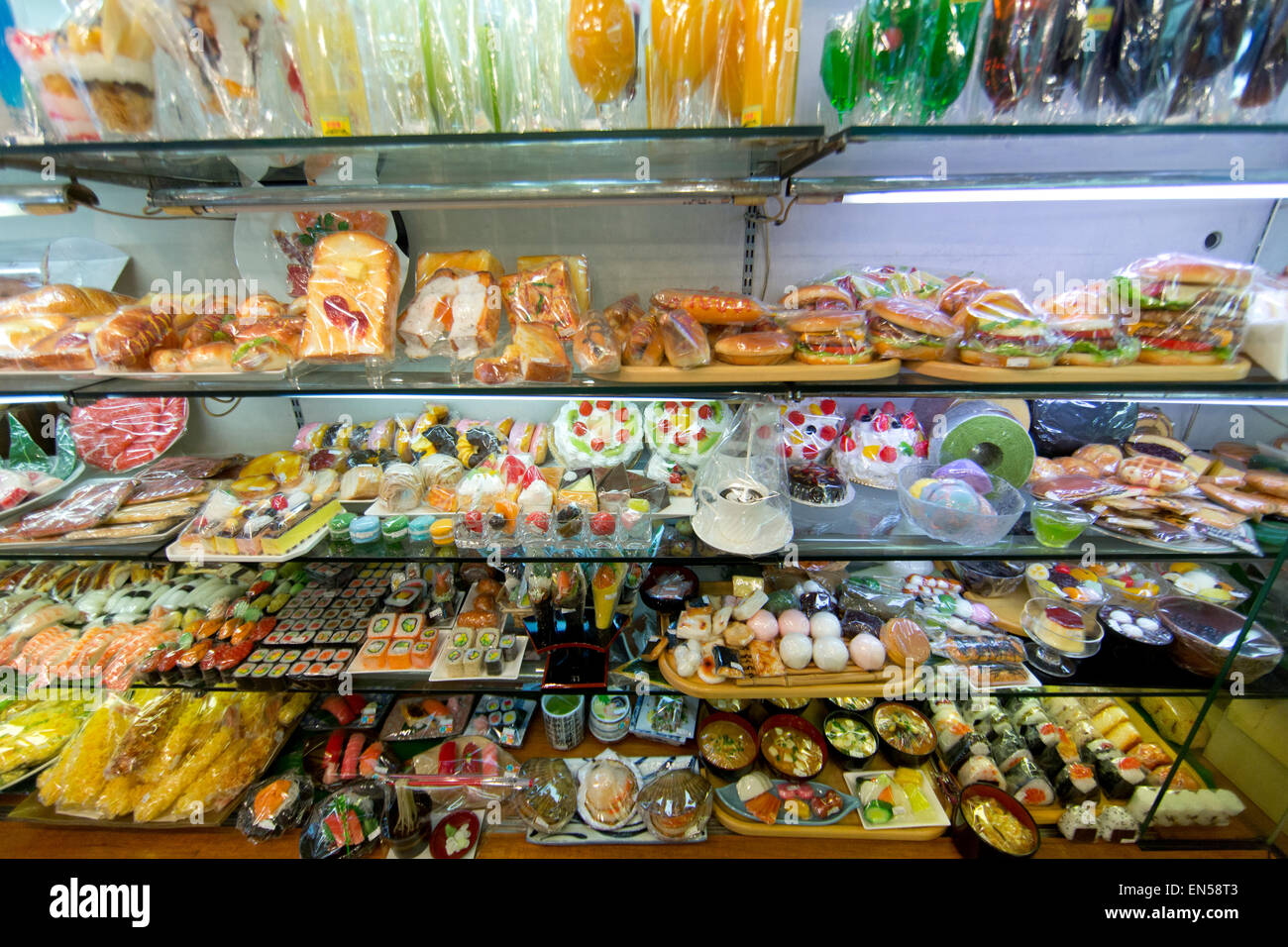 plastic food for restaurant displays in Tokyo Stock Photo Alamy