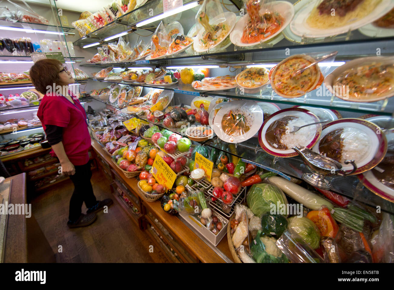 plastic food for restaurant displays in Tokyo Stock Photo Alamy