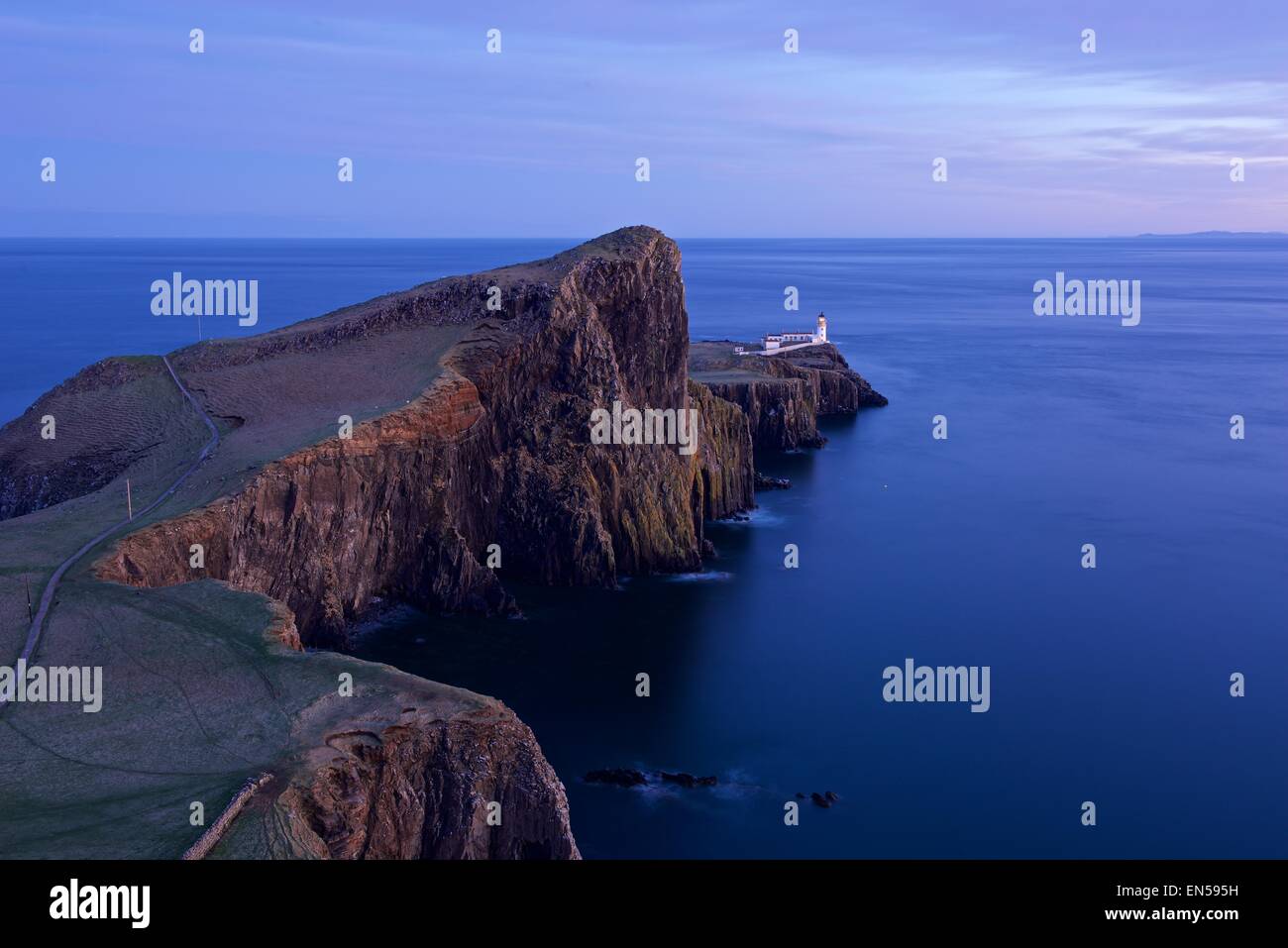 A colour image taken at dusk of Neist Point on the Isle of Skte Stock Photo