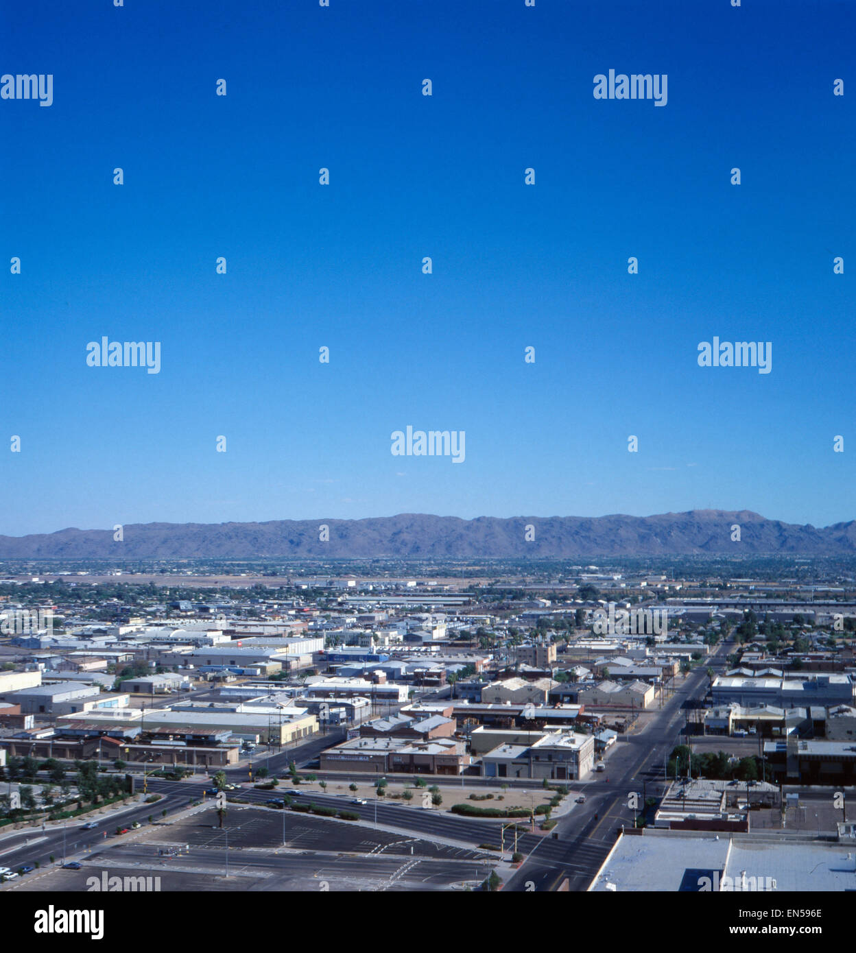 Die Skyline von Phoenix, Arizona, USA 1970er Jahre. Skyline of Phoenix, Arizona, US 1970s. Stock Photo