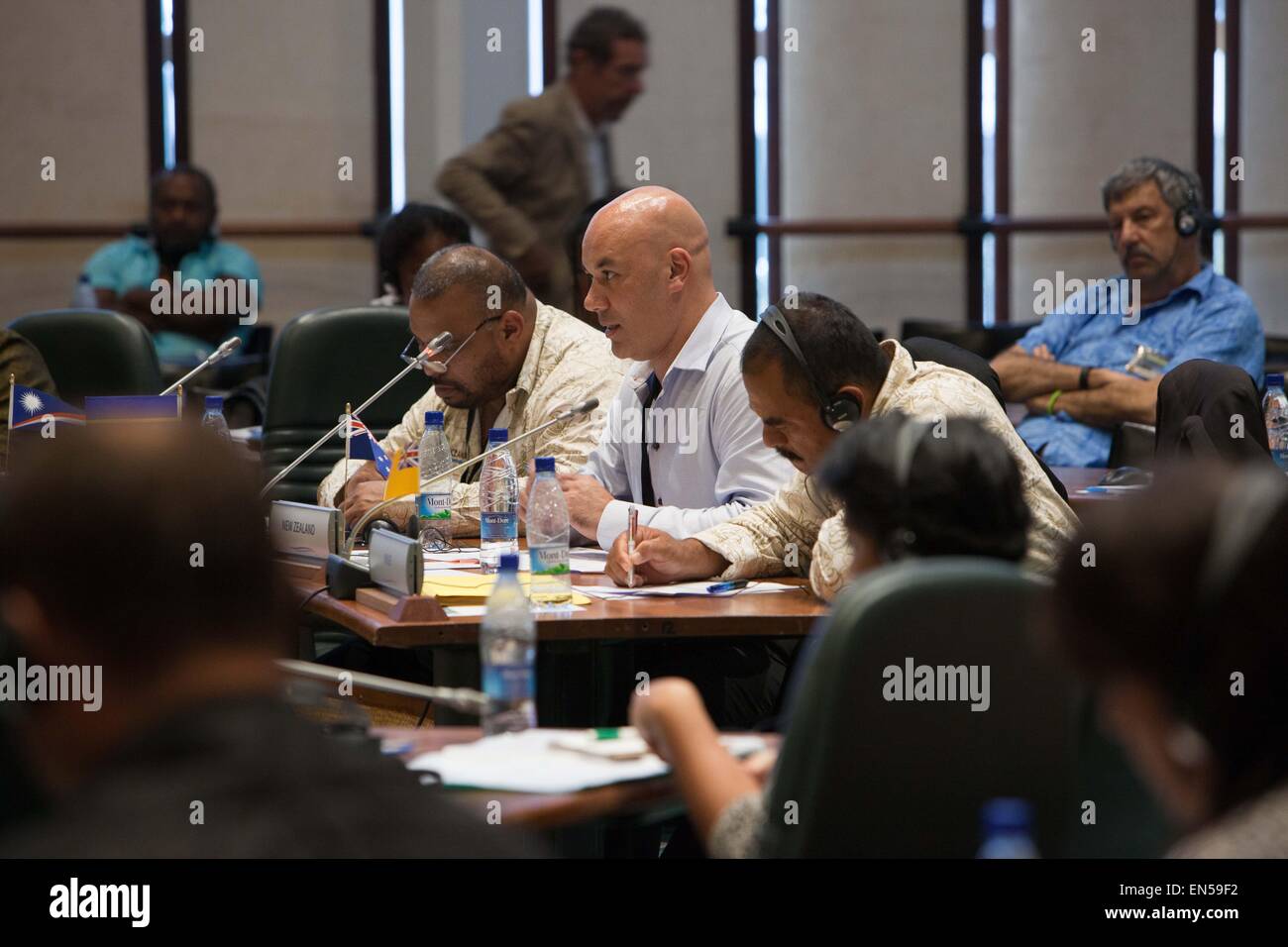 Noumea, New Caledonia. 28th April, 2015. Oceania 21, the third edition of the Oceanian summit on sustainable development. Representatives of 17 South Pacific countries attend the climate change summit on 28, 29 and 30 April. France. 28th April, 2015. Credit:  Ania Freindorf/Alamy Live News Stock Photo