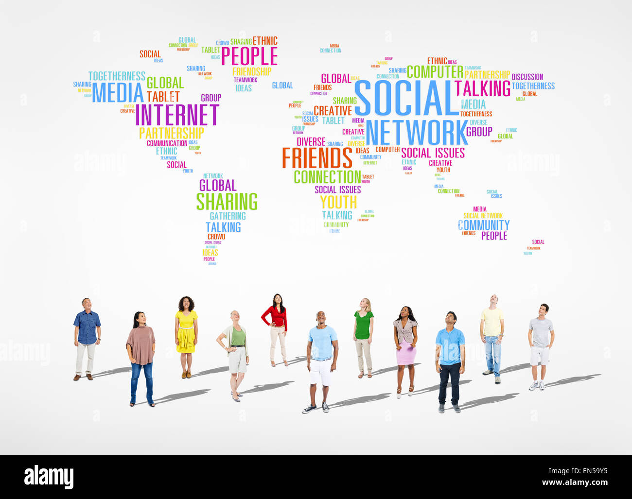 Network Friends Social Networking Internet Media People Friends Concept Stock Photo - Alamy