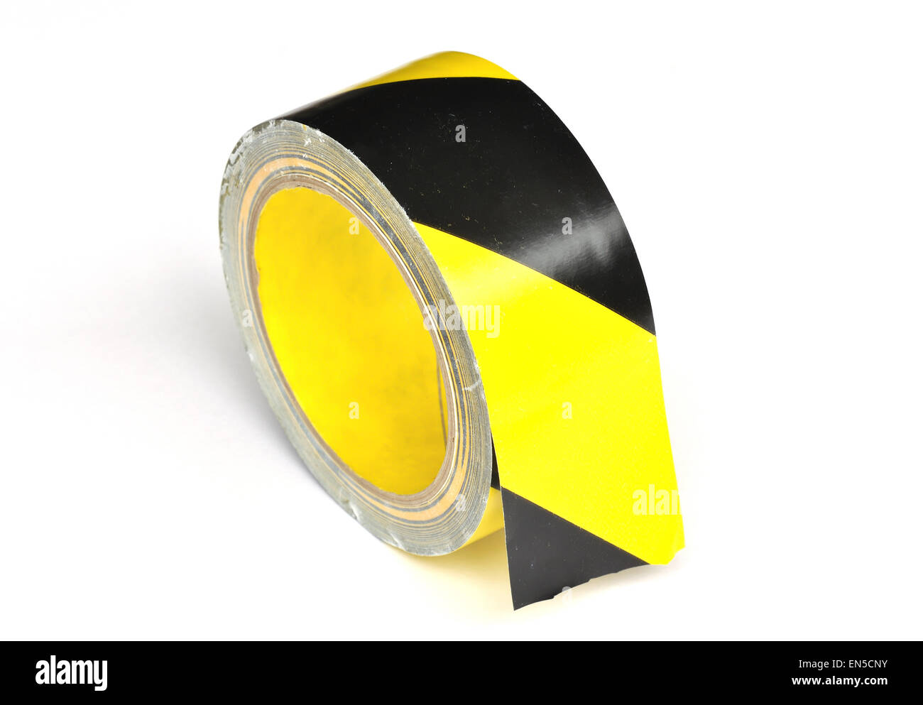 Yellow caution tape on white background Stock Photo Alamy