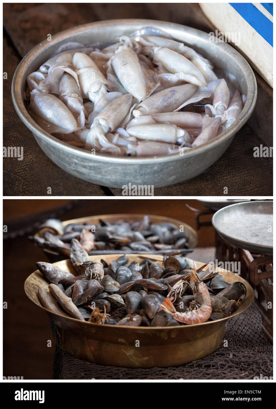 Traditional asian fish market Stock Photo Alamy