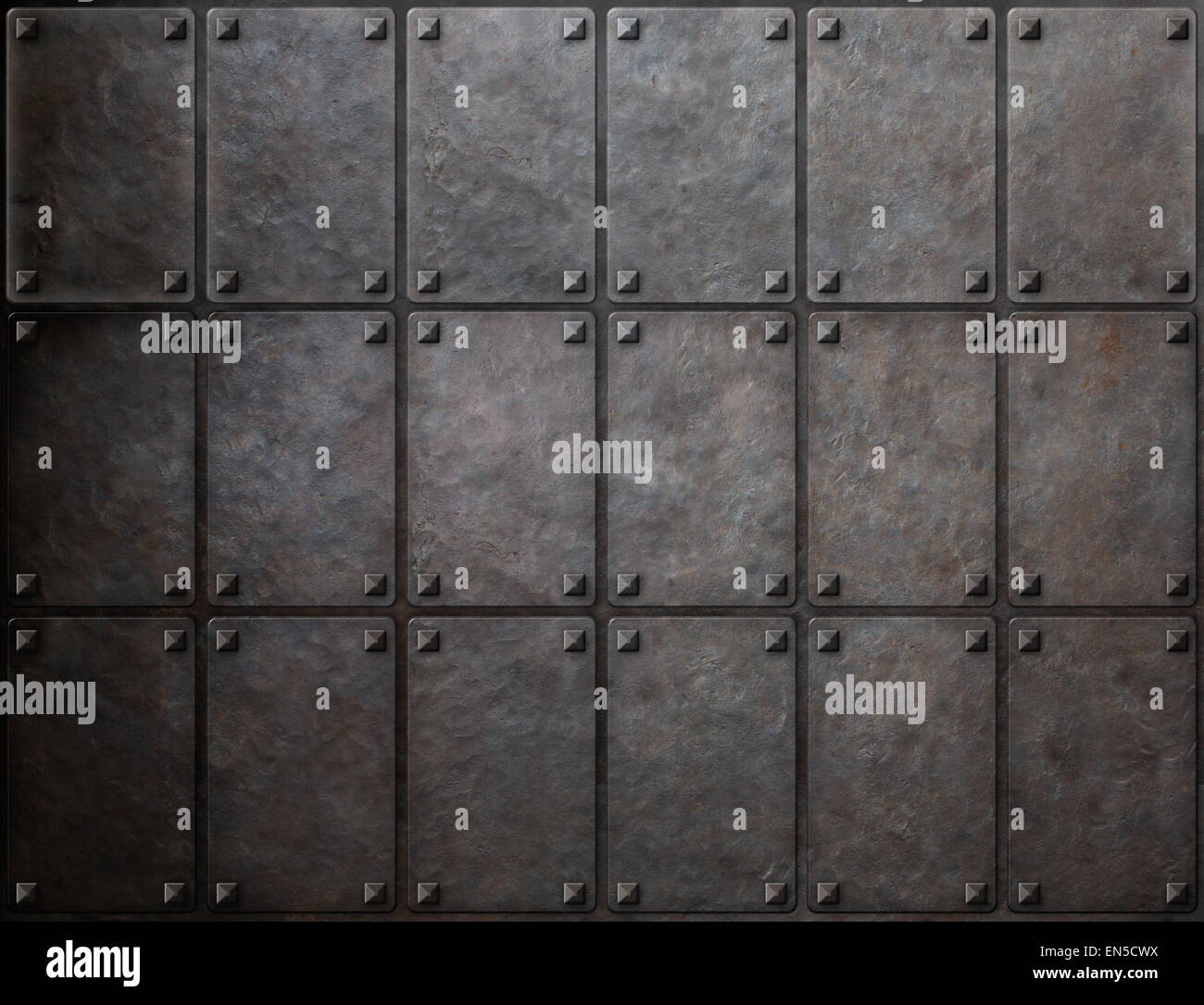 armour metal texture with rivets background Stock Photo