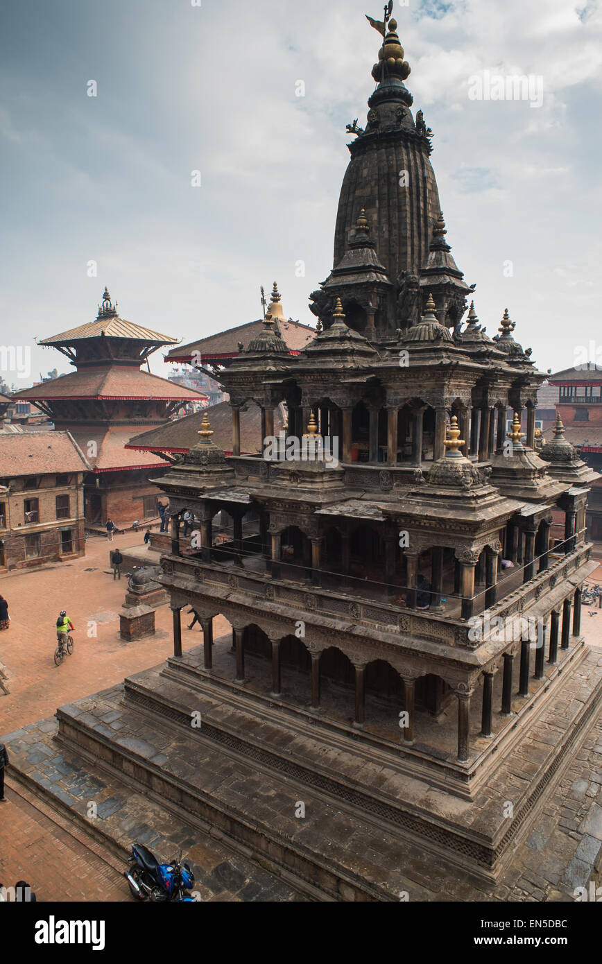 Around Lalitpur and Patan Durbar square in Nepal, few months before the 7.8 magnitude earthquake that killed thousands Stock Photo