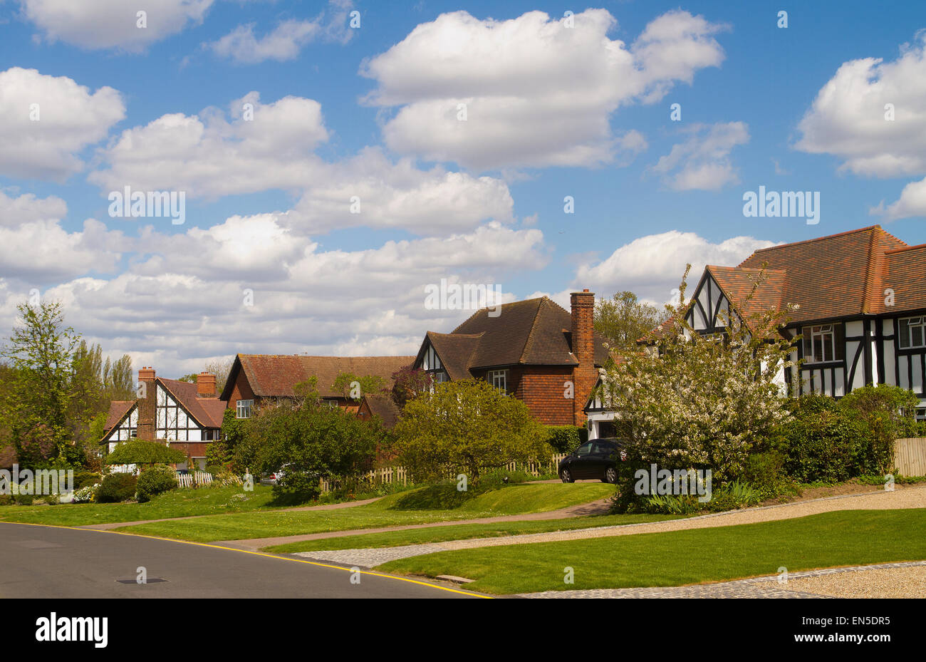 wealthy area of Croydon in spring UK Stock Photo Alamy