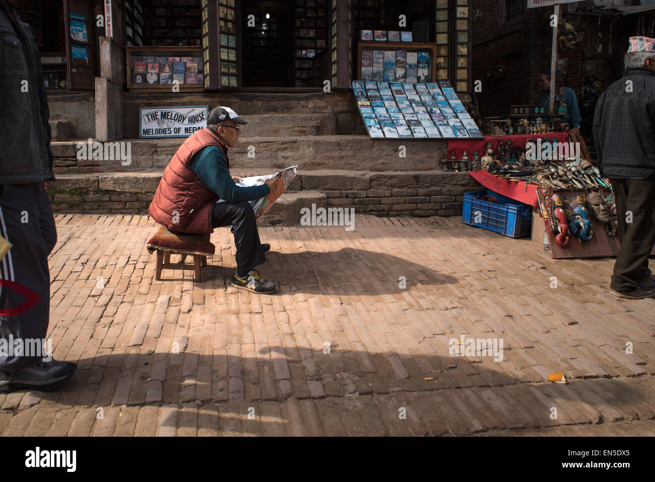 Bhaktapur, Nepal few months before the 7.8 magnitude earthquake Stock Photo