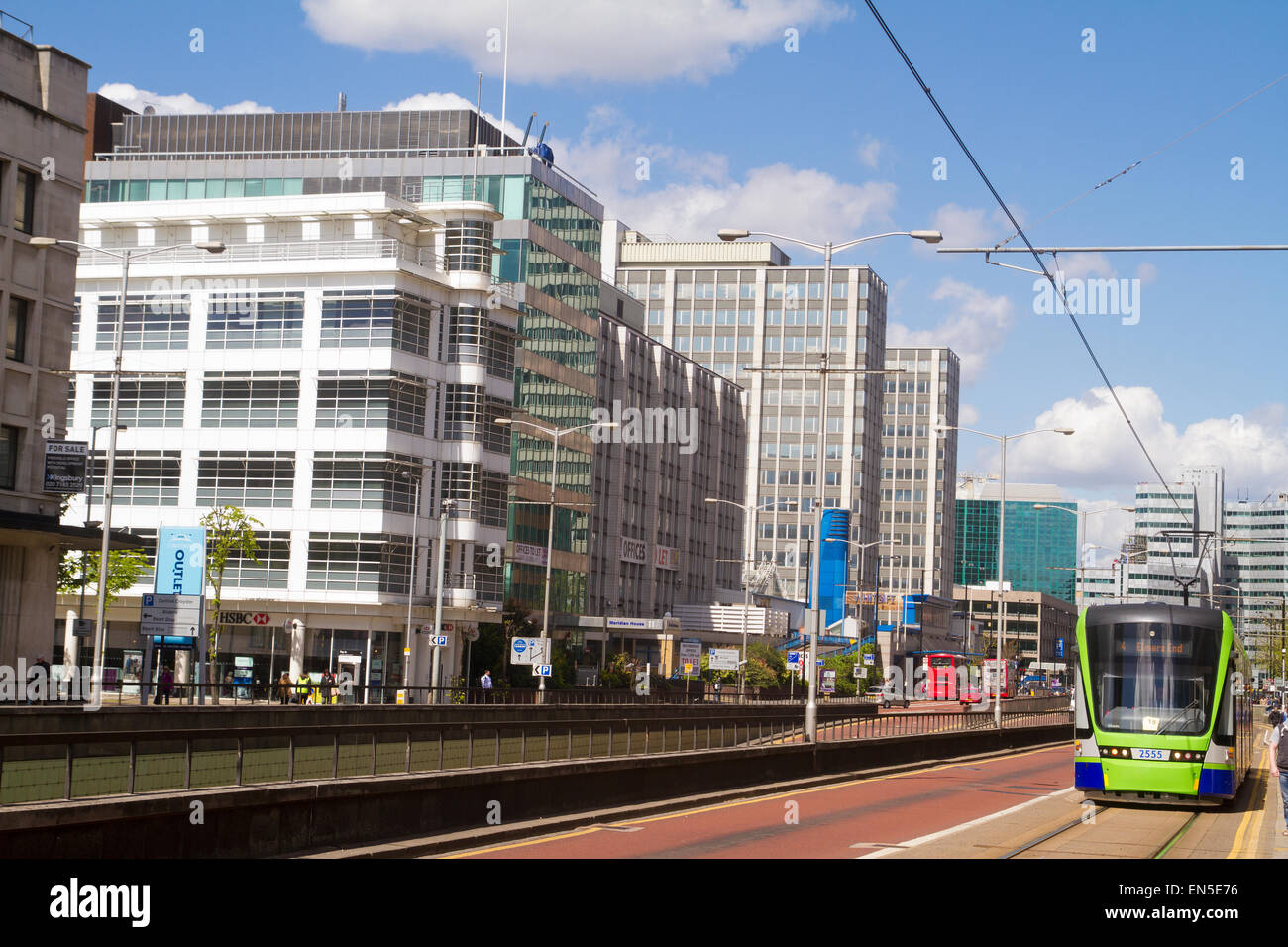 Tram on the Wellesley Road Croydon Surrey UK Stock Photo Alamy