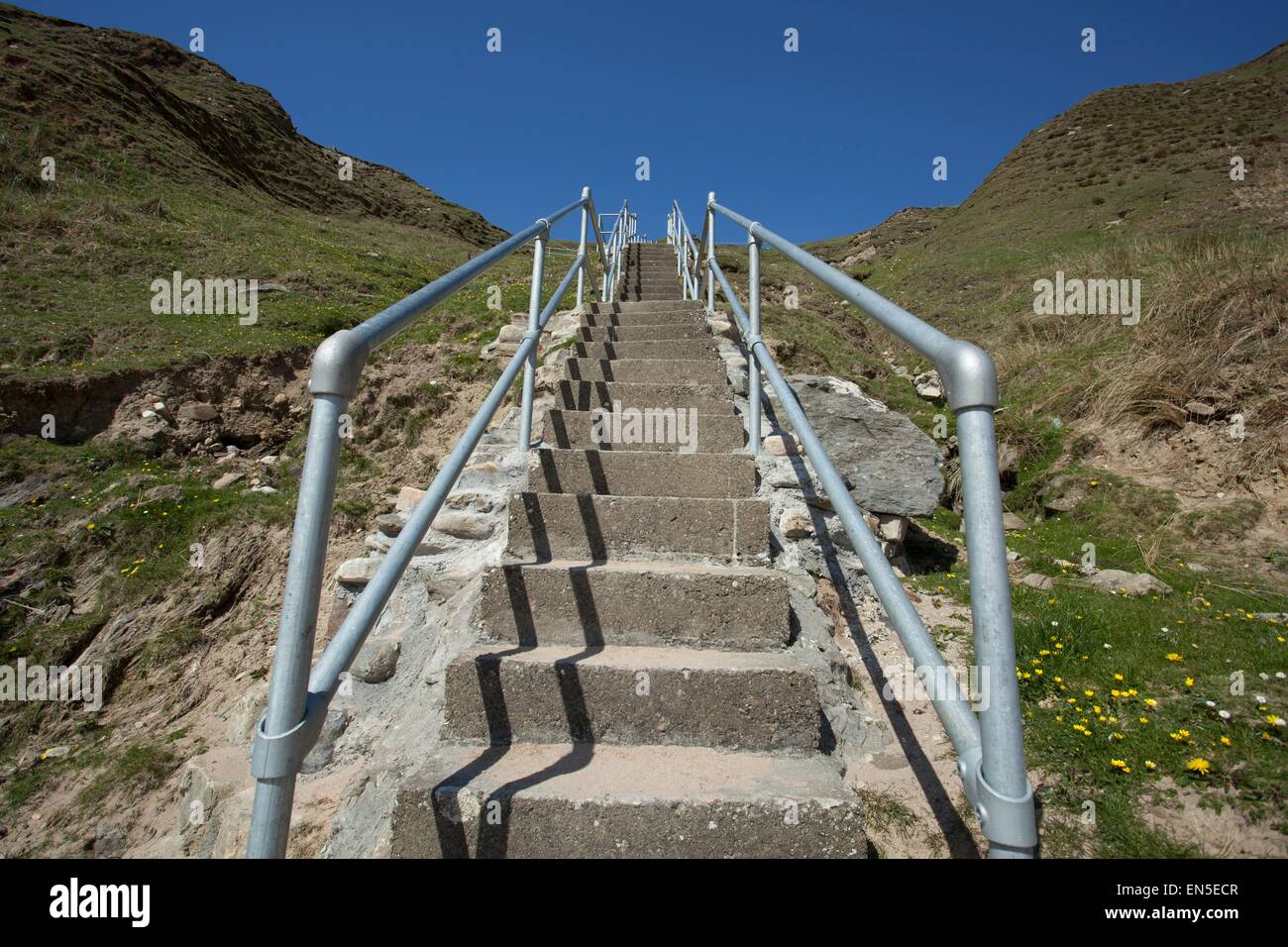 The steps to the Silver Strand beach in Glencolmcille, Co. Donegal, Ireland Stock Photo Alamy