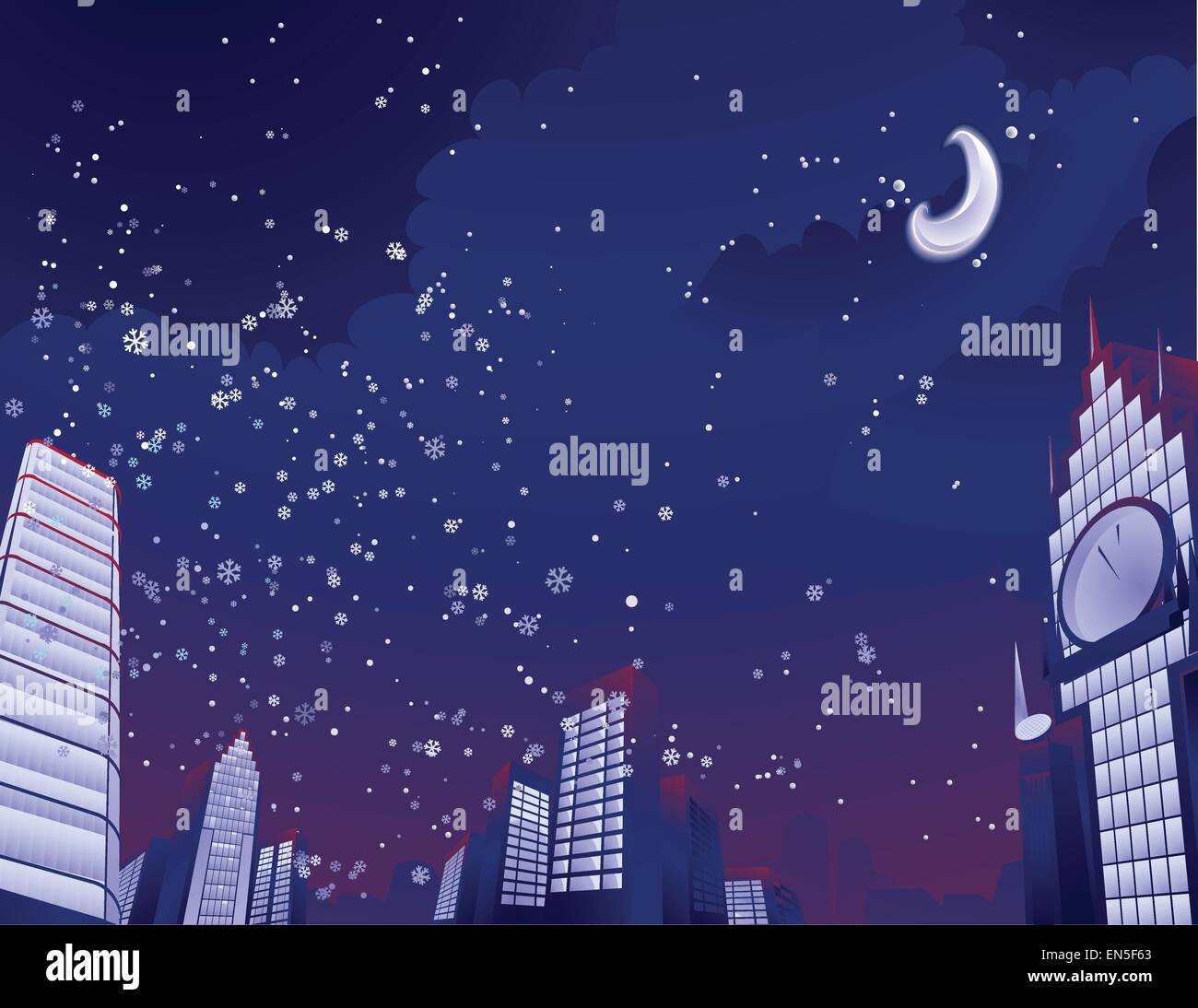 Night city landscape Vector illustration EPS 10 Stock Vector Image ...