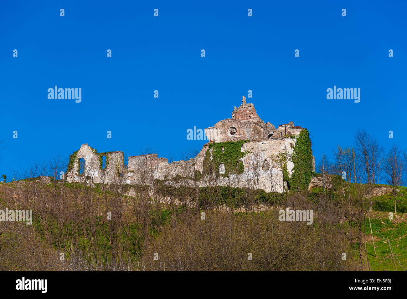 Abbey of St .Eustachio Nervesa della Battaglia / Montello Stock Photo