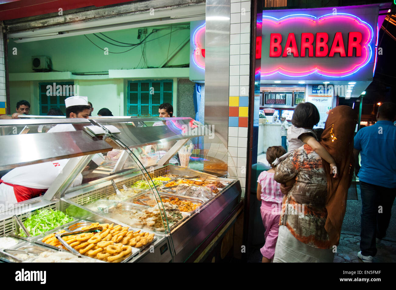 Fast food restaurant at Hamra district. Beirut.Lebanon. Stock Photo