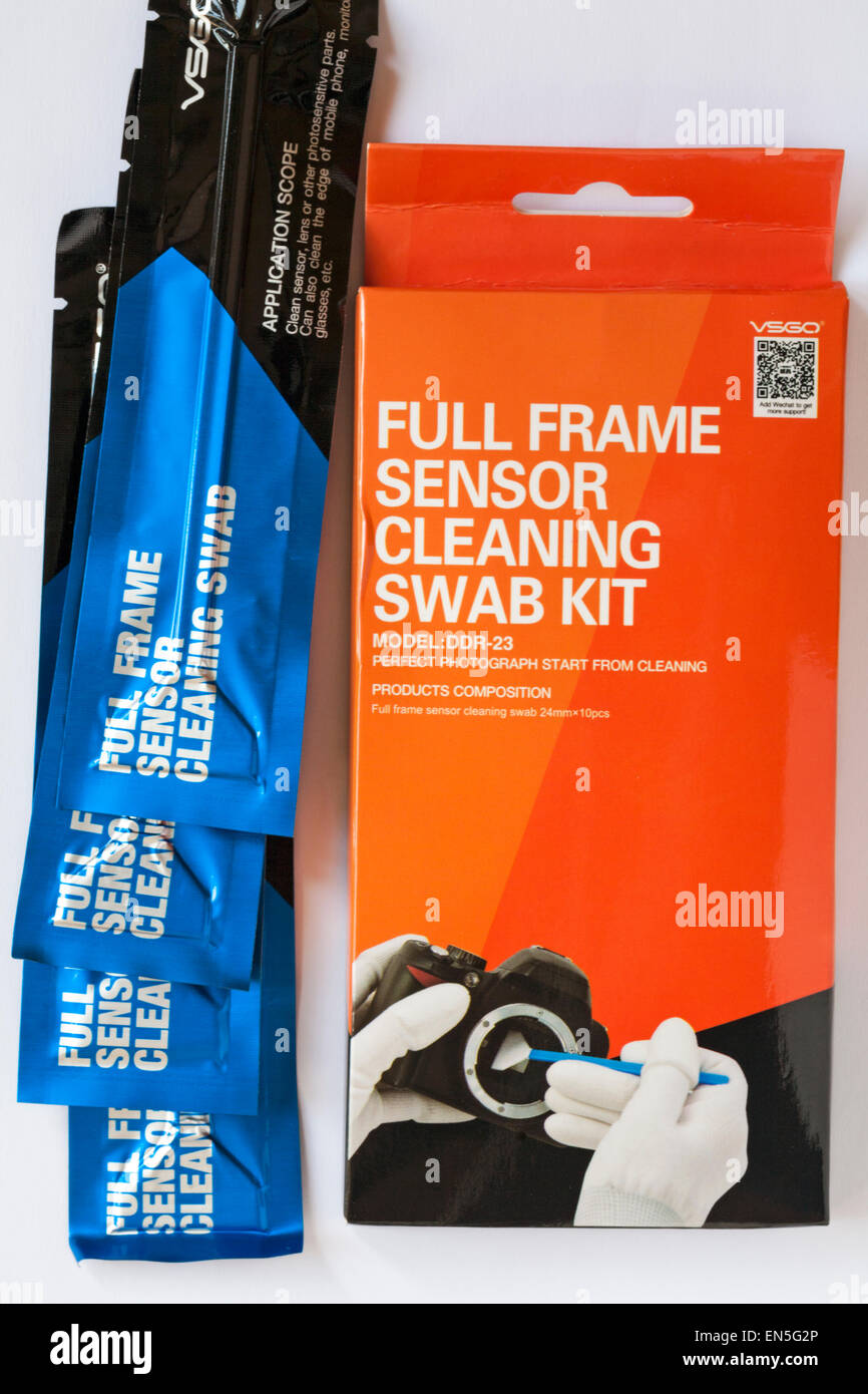 Full frame sensor cleaning swab kit with individual foil wrapped swabs
