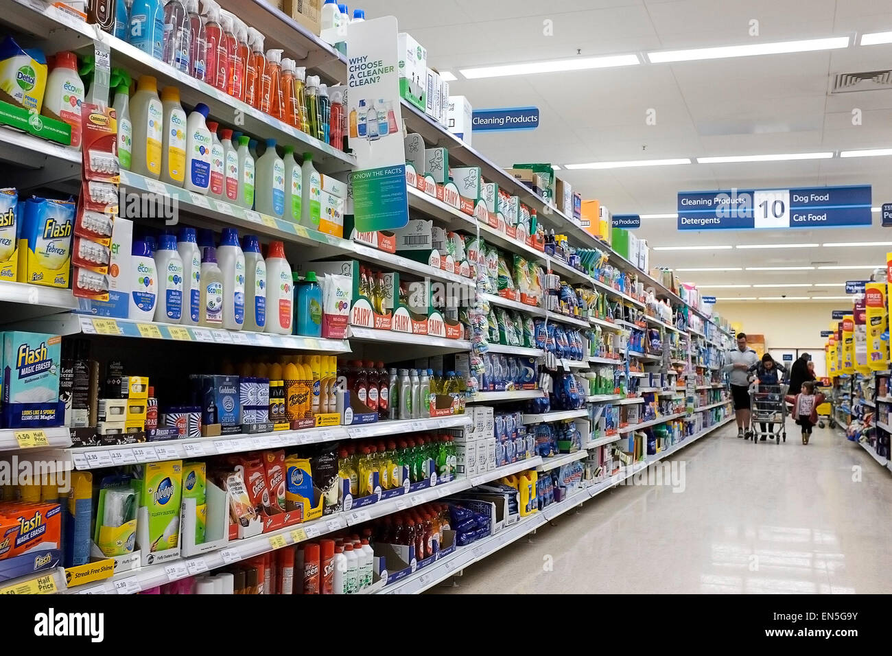 The interior of a Tesco supermarket. Stock Photo
