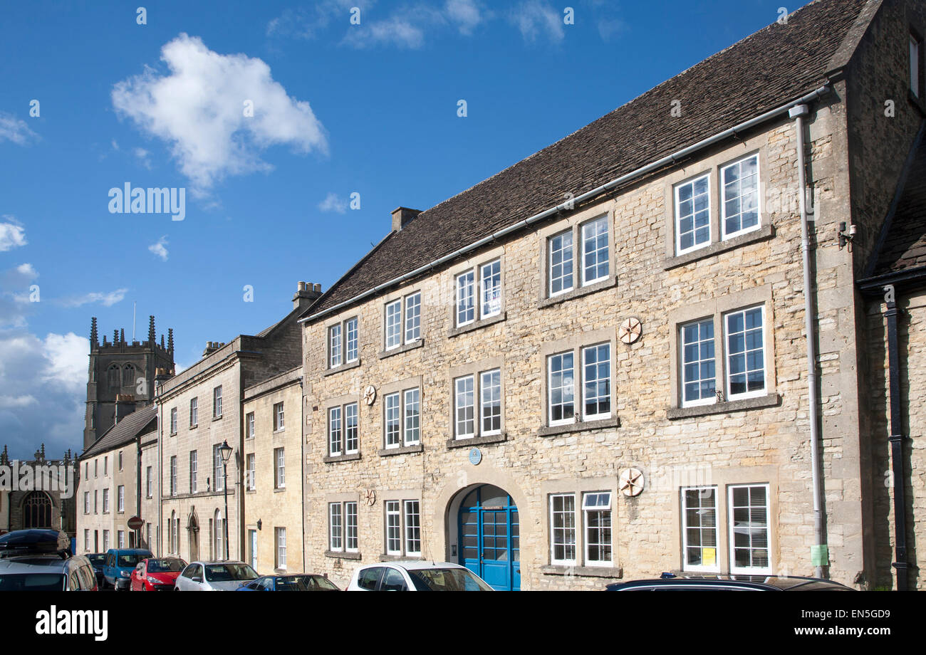 clothiers houses on the Green in Calne, Wiltshire, England, UK