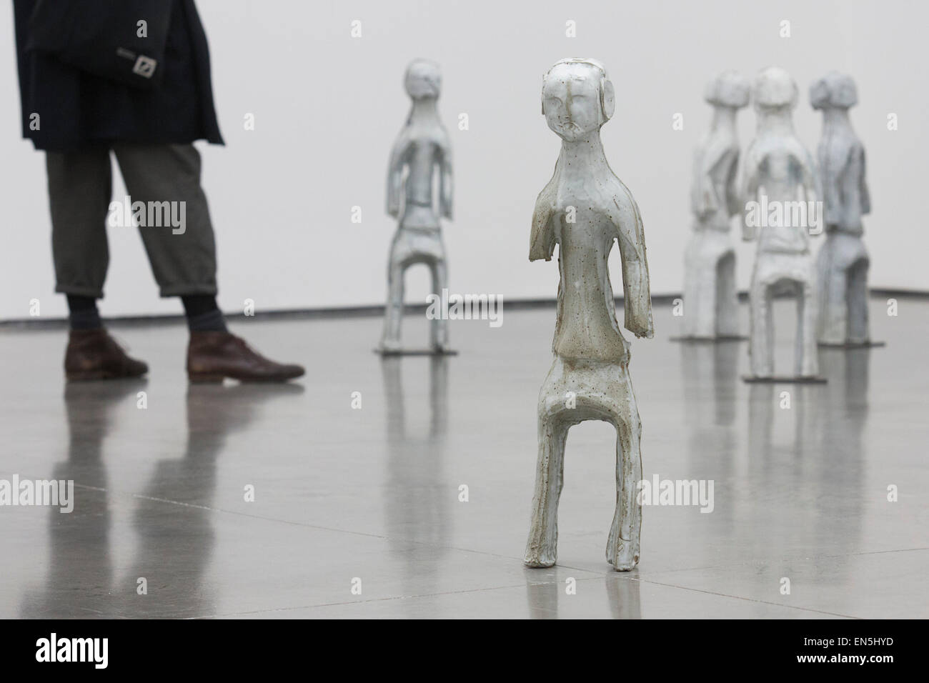 London, UK. 28 April 2015. Pictured: Knockoff (2015) sculptures. The exhibition 'Freedom of Assembly', new work by American artist Theaster Gates opens at the White Cube gallery in Bermondsey, London. The artworks are on display from 29 April to 5 July 2015. Stock Photo