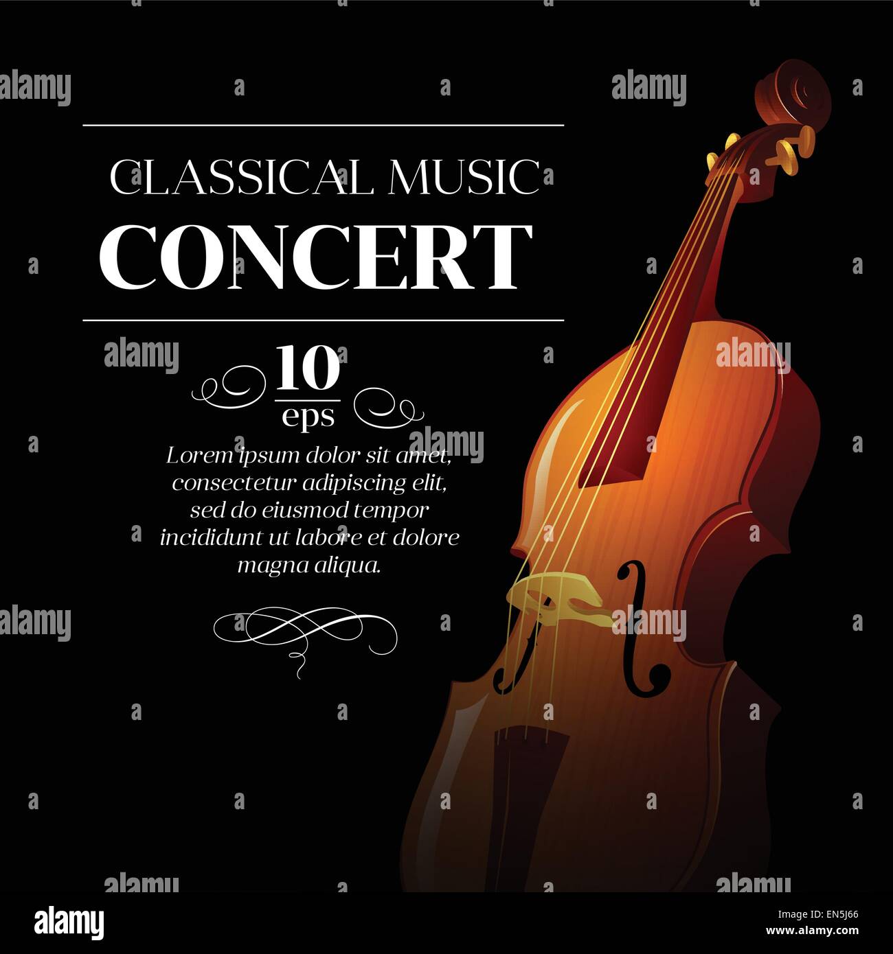 Poster of a classical music concert. Vector illustration Stock Vector