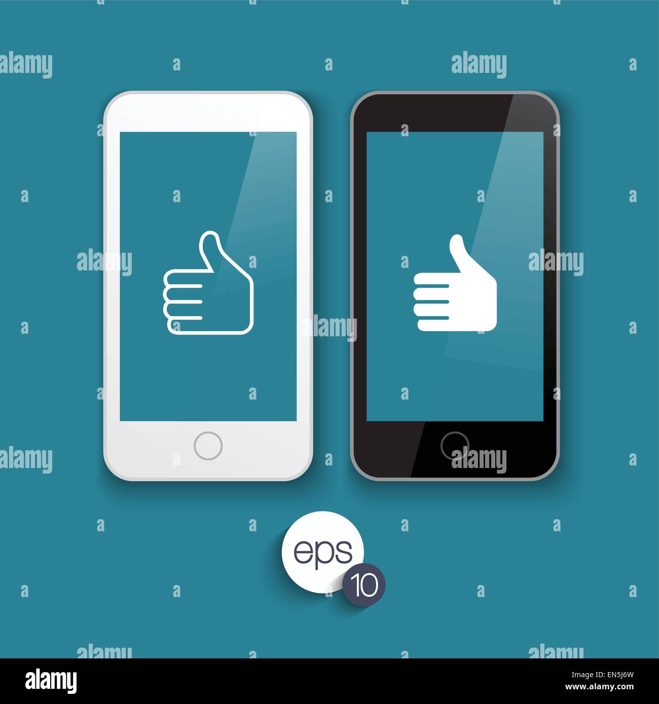 Black and white phone. Vector illustration EPS 10 Stock Vector