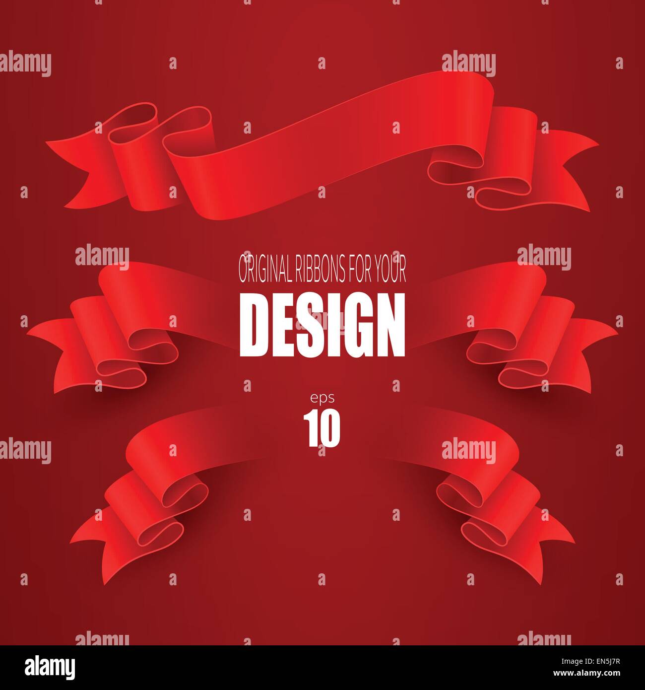 Set of red vintage vector ribbons. Template design Stock Vector Image ...