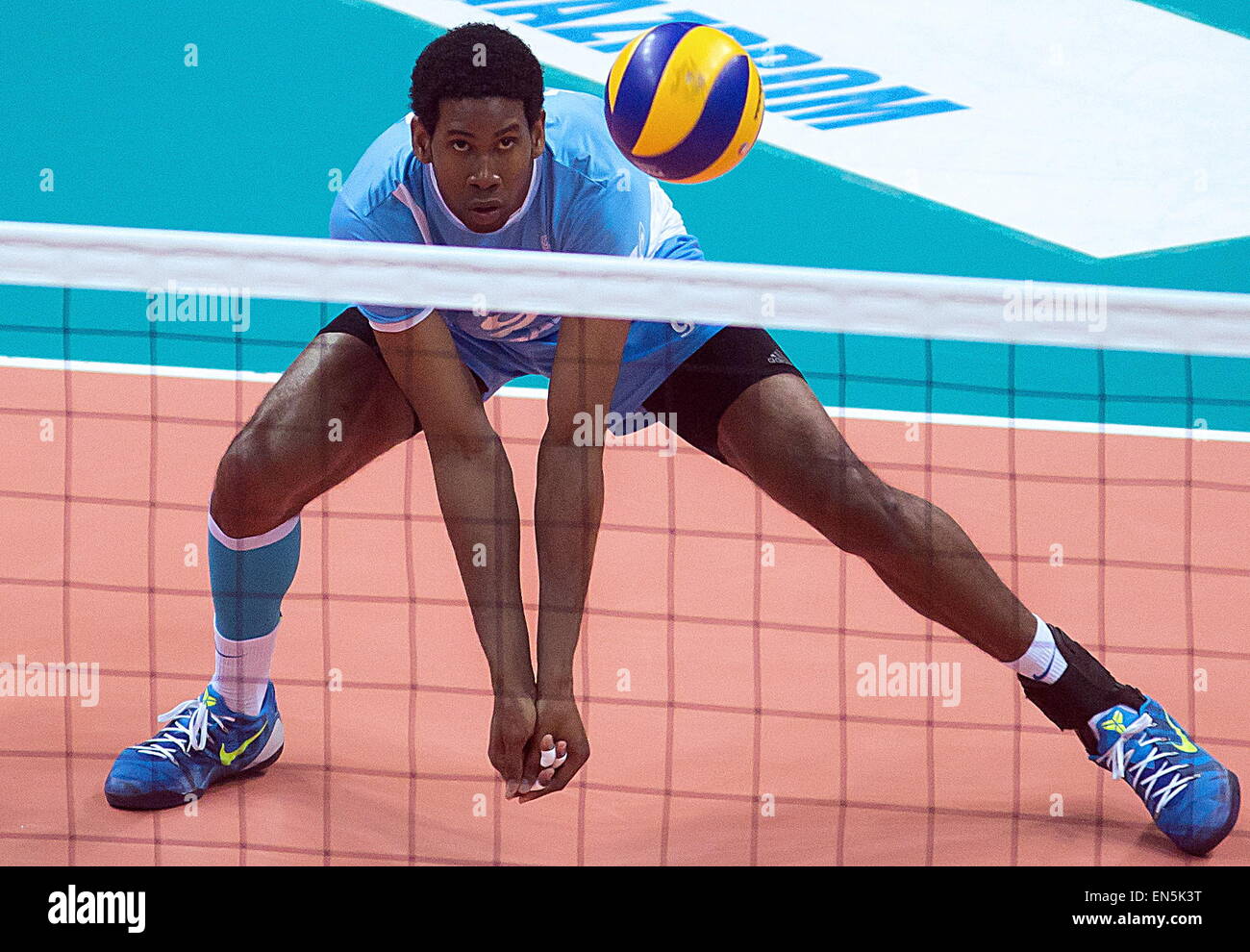 Kazan Russia 28th Apr 2015 Zenit S Wilfredo Leon In Action In The 2014 15 Season Russian Men S Volleyball Super League Final Match Against Vc Belogorie Belgorod At Volleyball Center In Kazan C Yegor